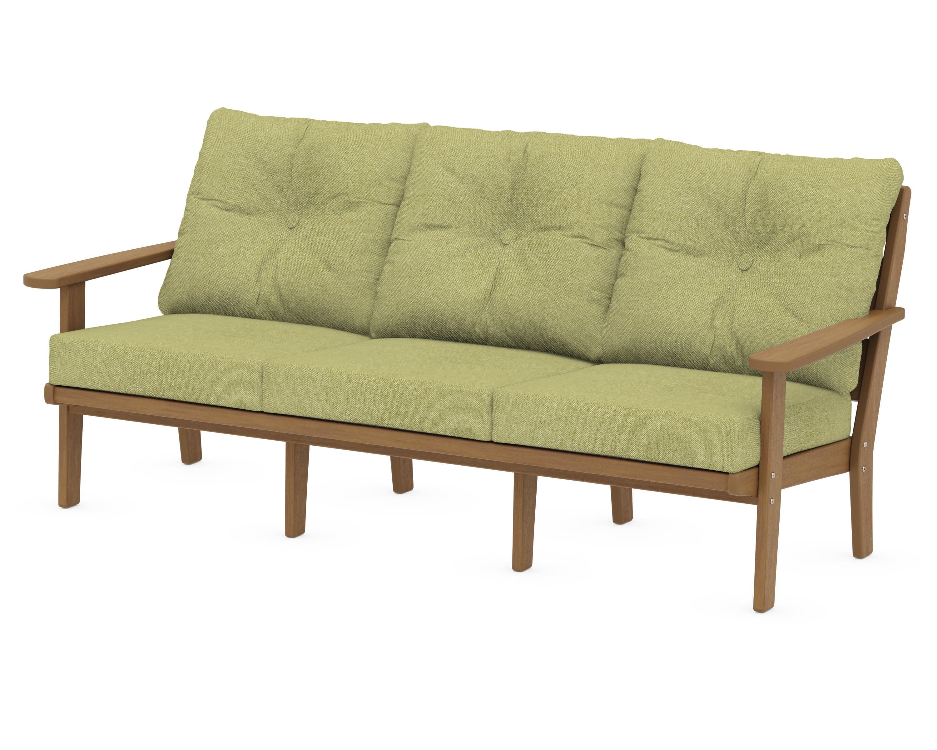 Lakeside Deep Seating Sofa in Natural / Chartreuse Boucle