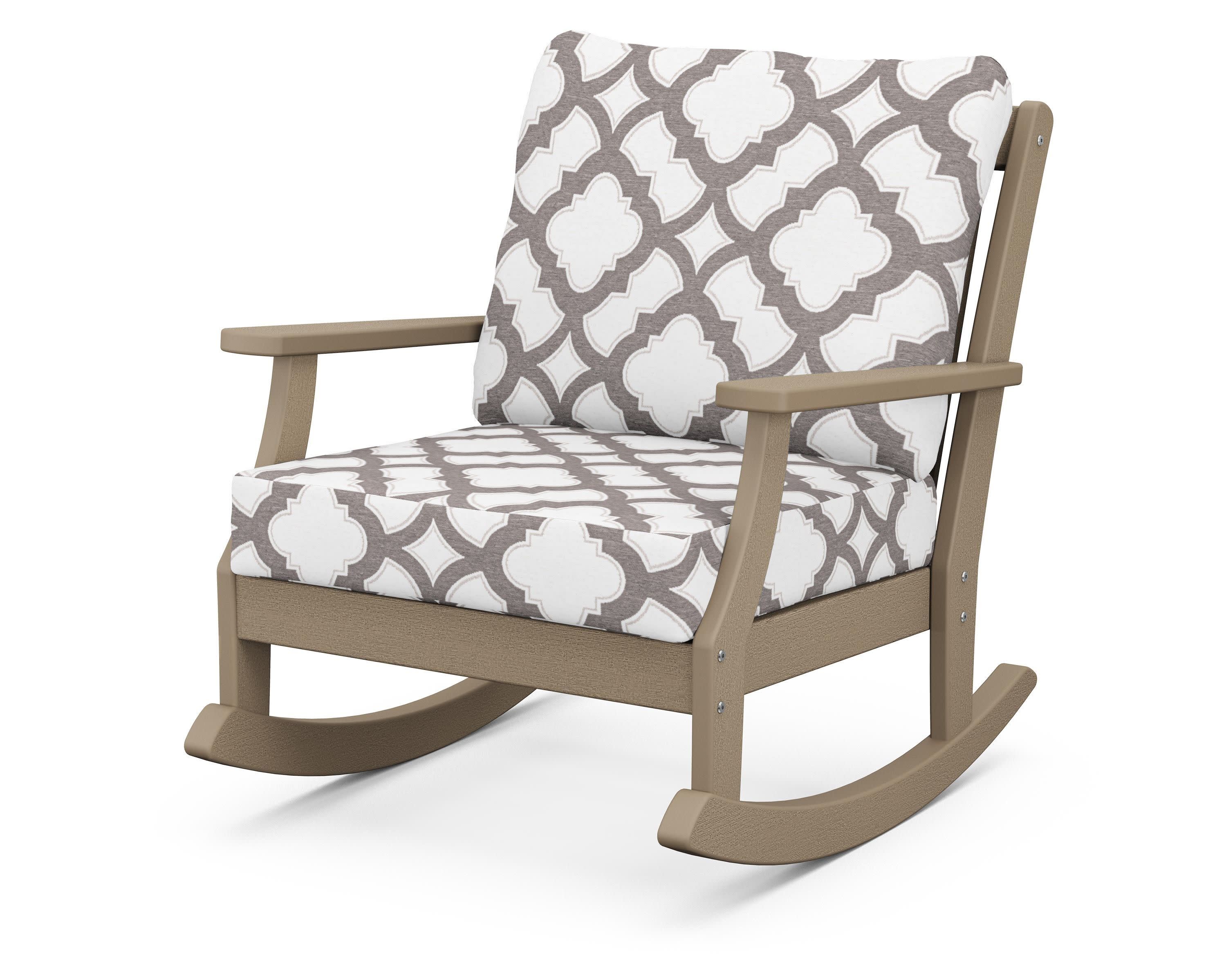 Braxton Deep Seating Rocking Chair in Vintage Sahara / Trellis Grey Mist