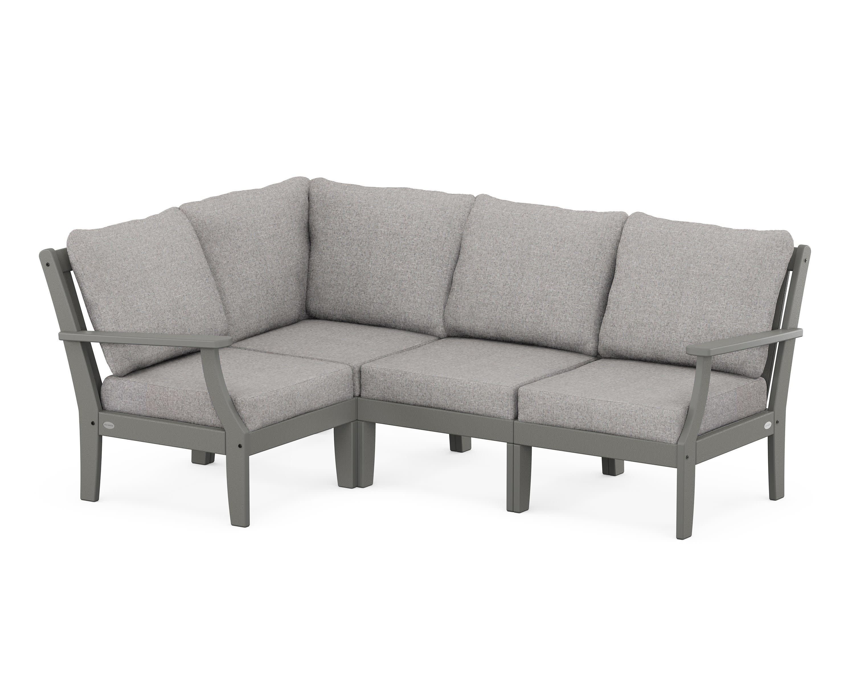 Braxton Modular 4-Piece Deep Seating Set in Slate Grey / Grey Mist