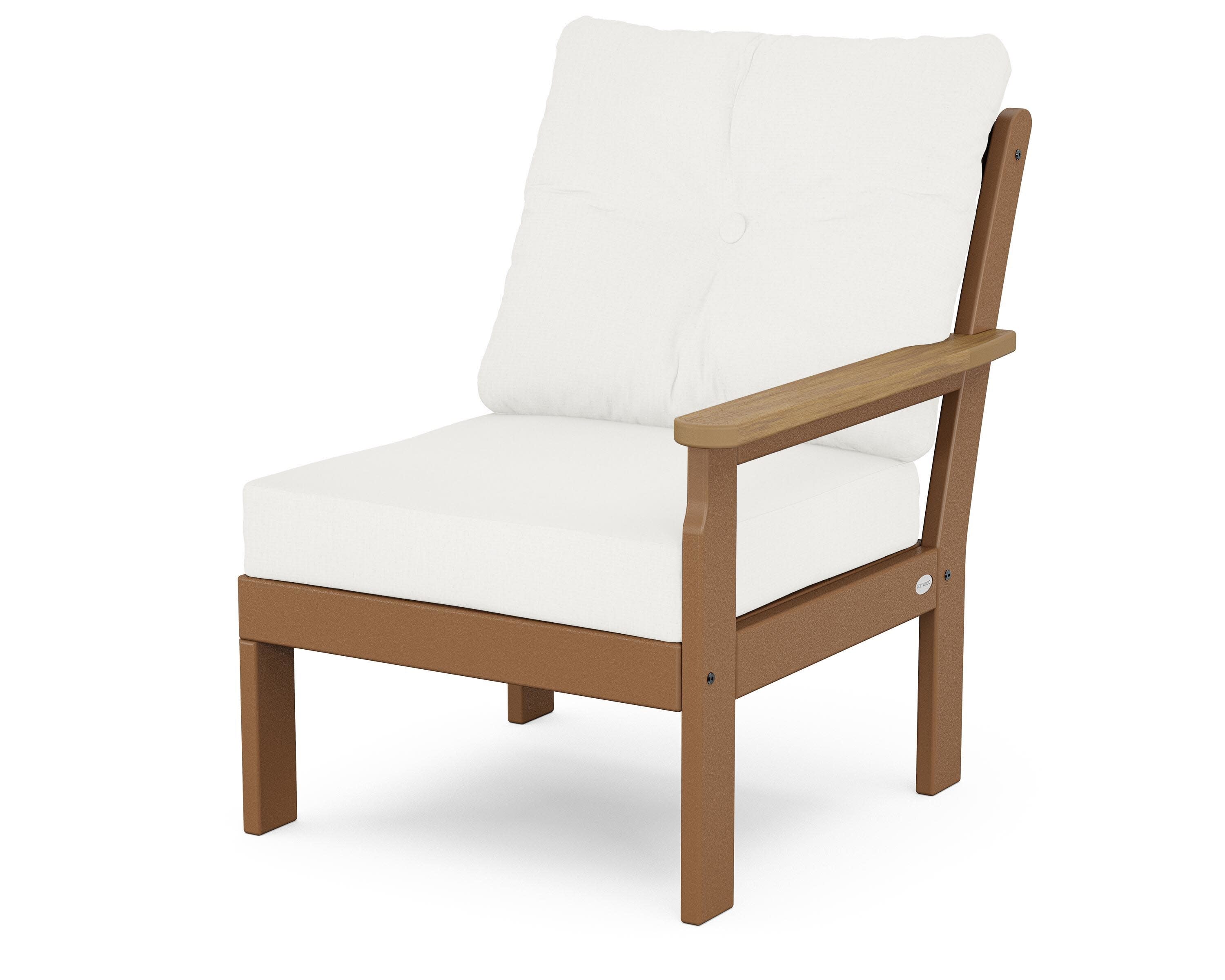 Vineyard Modular Right Arm Chair in Teak / Natural / Natural Linen