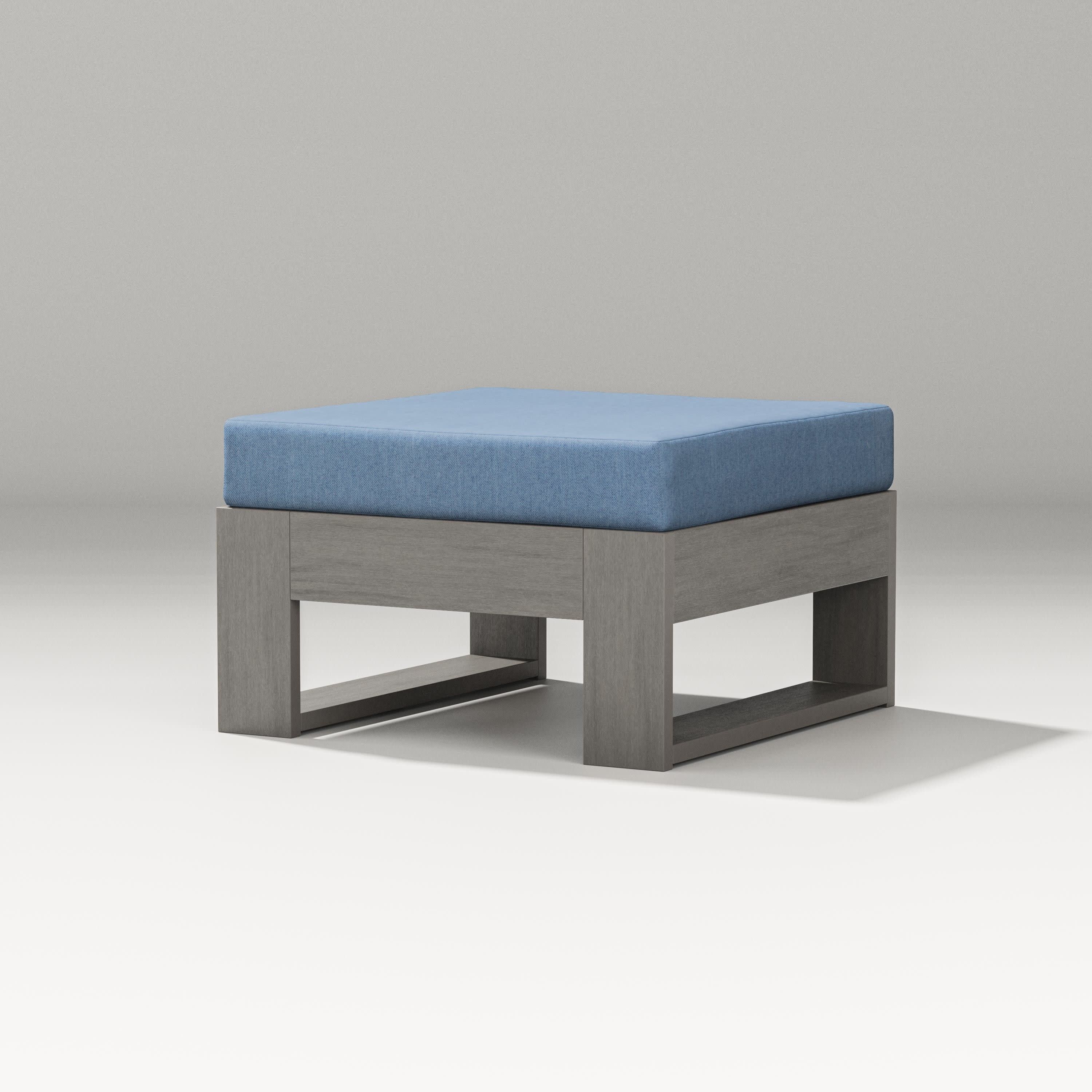 Latitude Lounge Ottoman in Driftwood / Sky Blue
