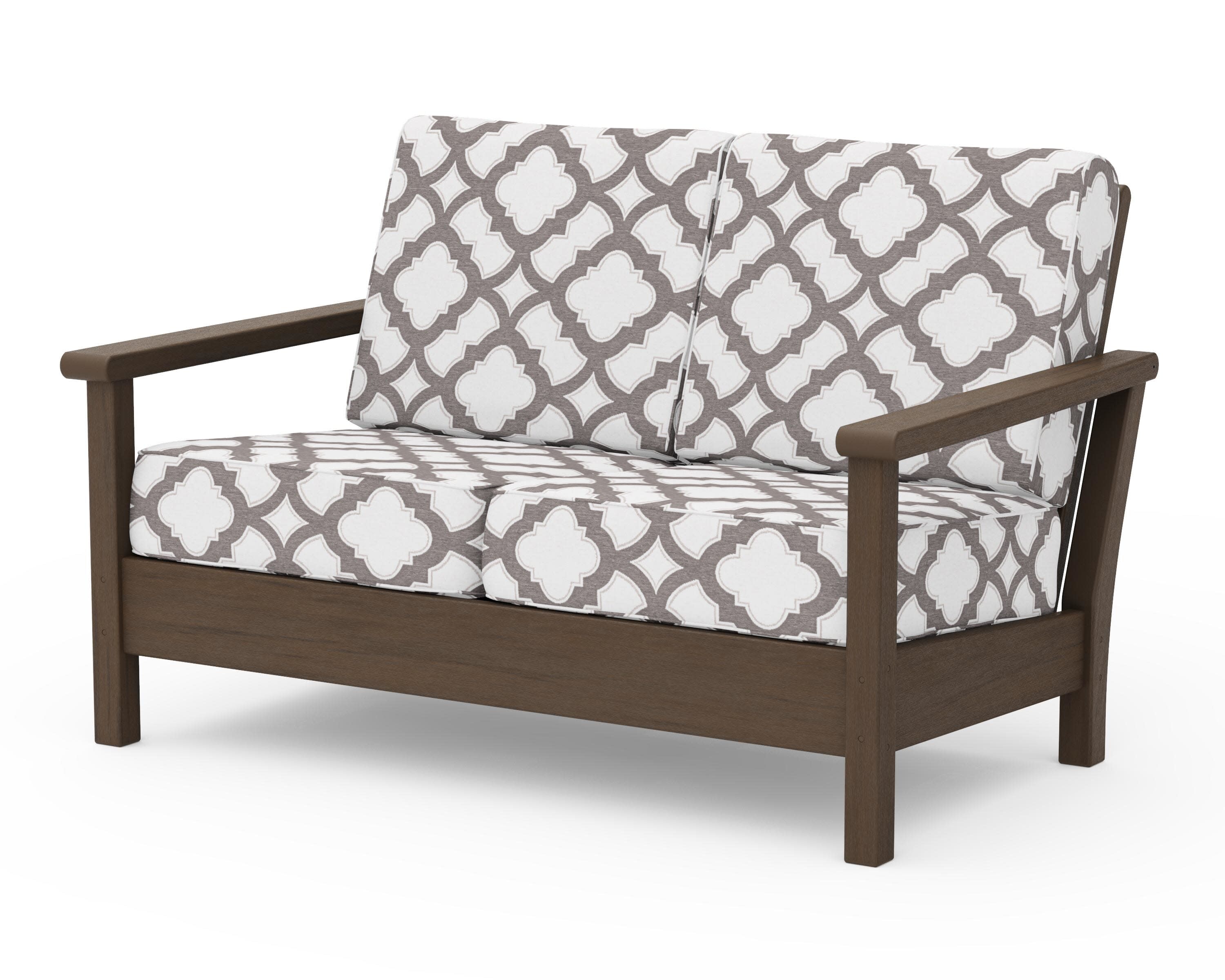 Harbour Deep Seating Loveseat in Kona / Trellis Grey Mist