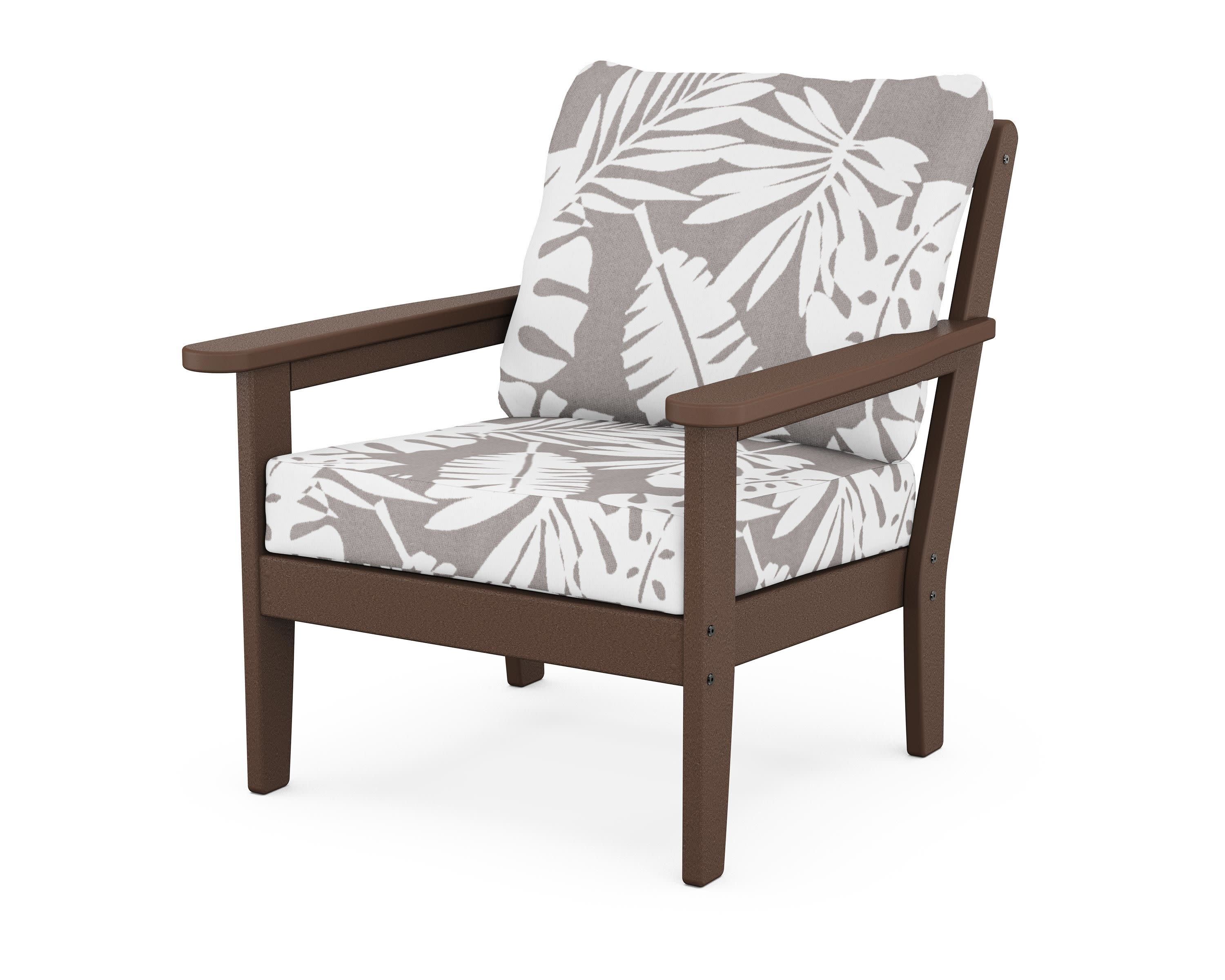 Cottage Deep Seating Chair in Mahogany / Leaf Grey Mist