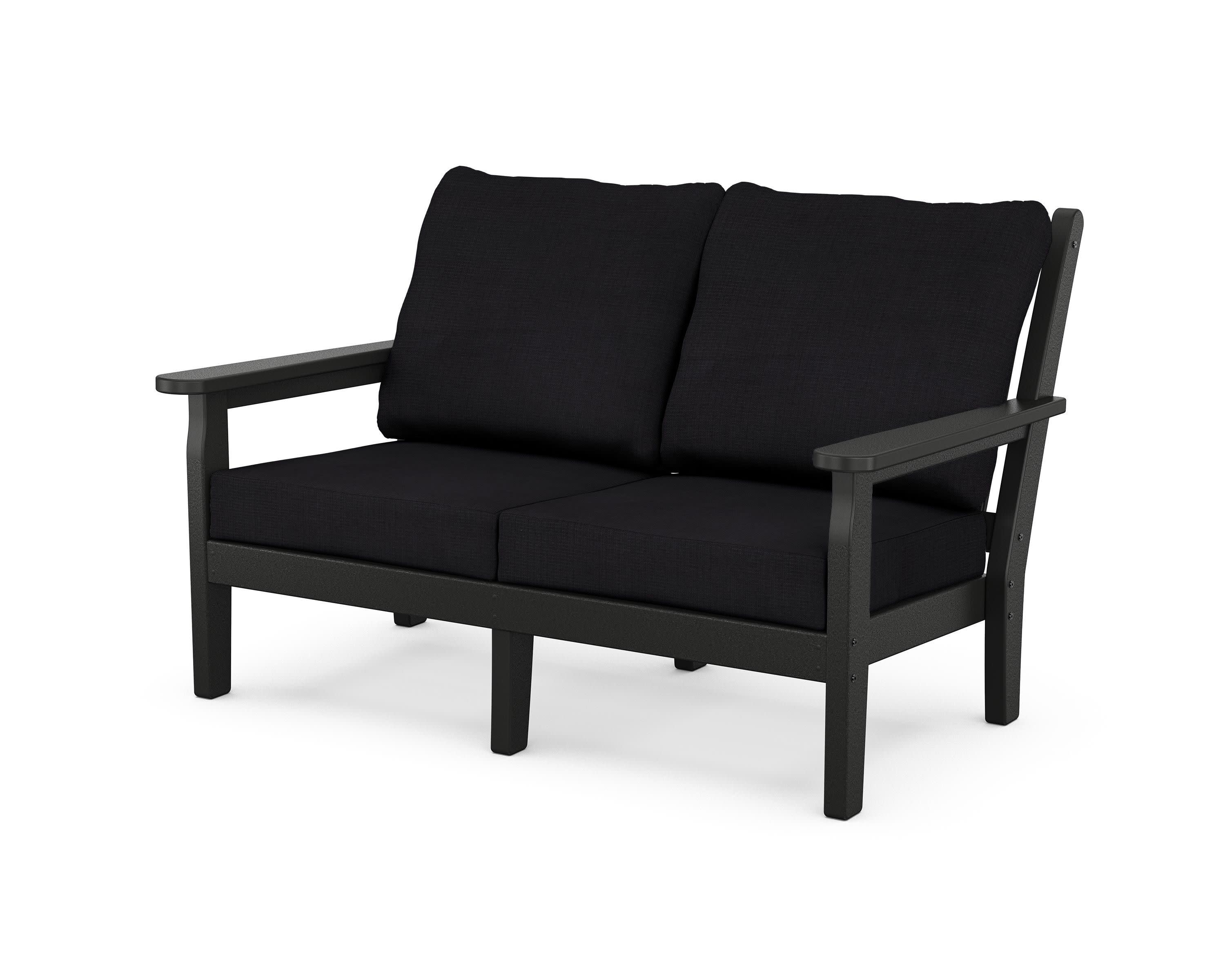 Chippendale Deep Seating Loveseat in Black / Midnight Linen