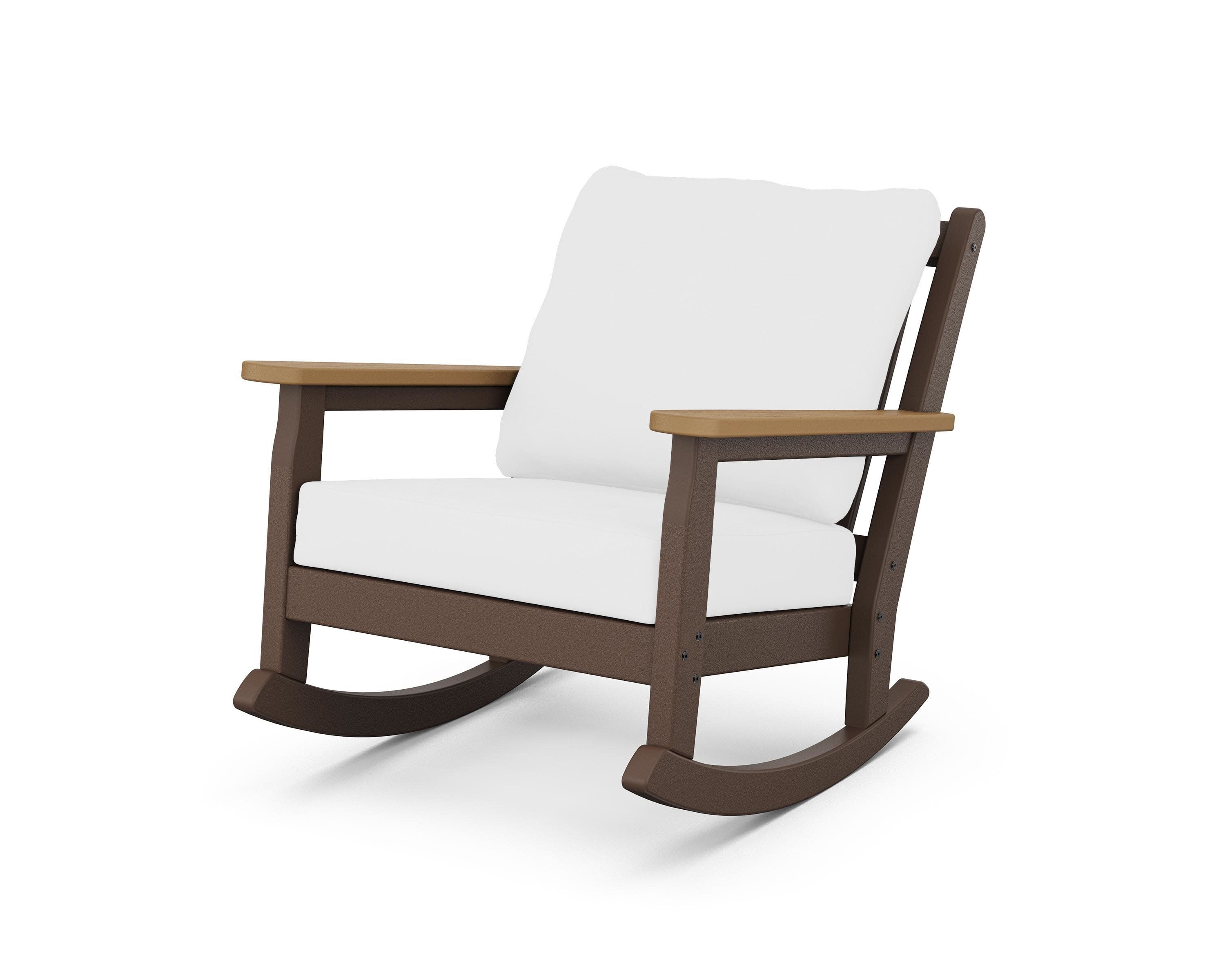 Chippendale Deep Seating Rocking Chair in Mahogany / Natural / Natural