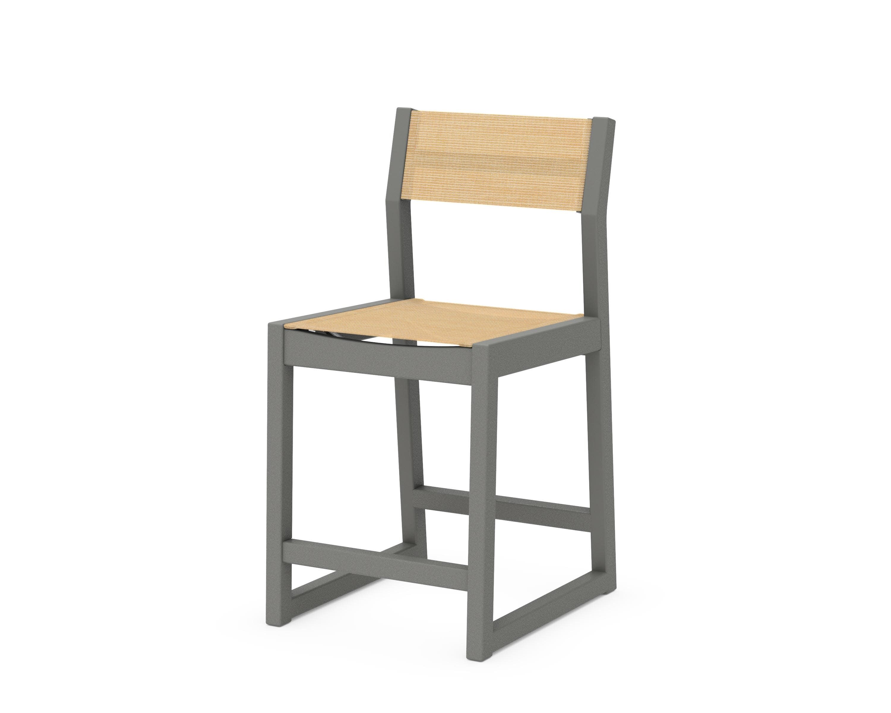 EDGE Sling Counter Side Chair in Slate Grey / Dupioni Apricot Sling