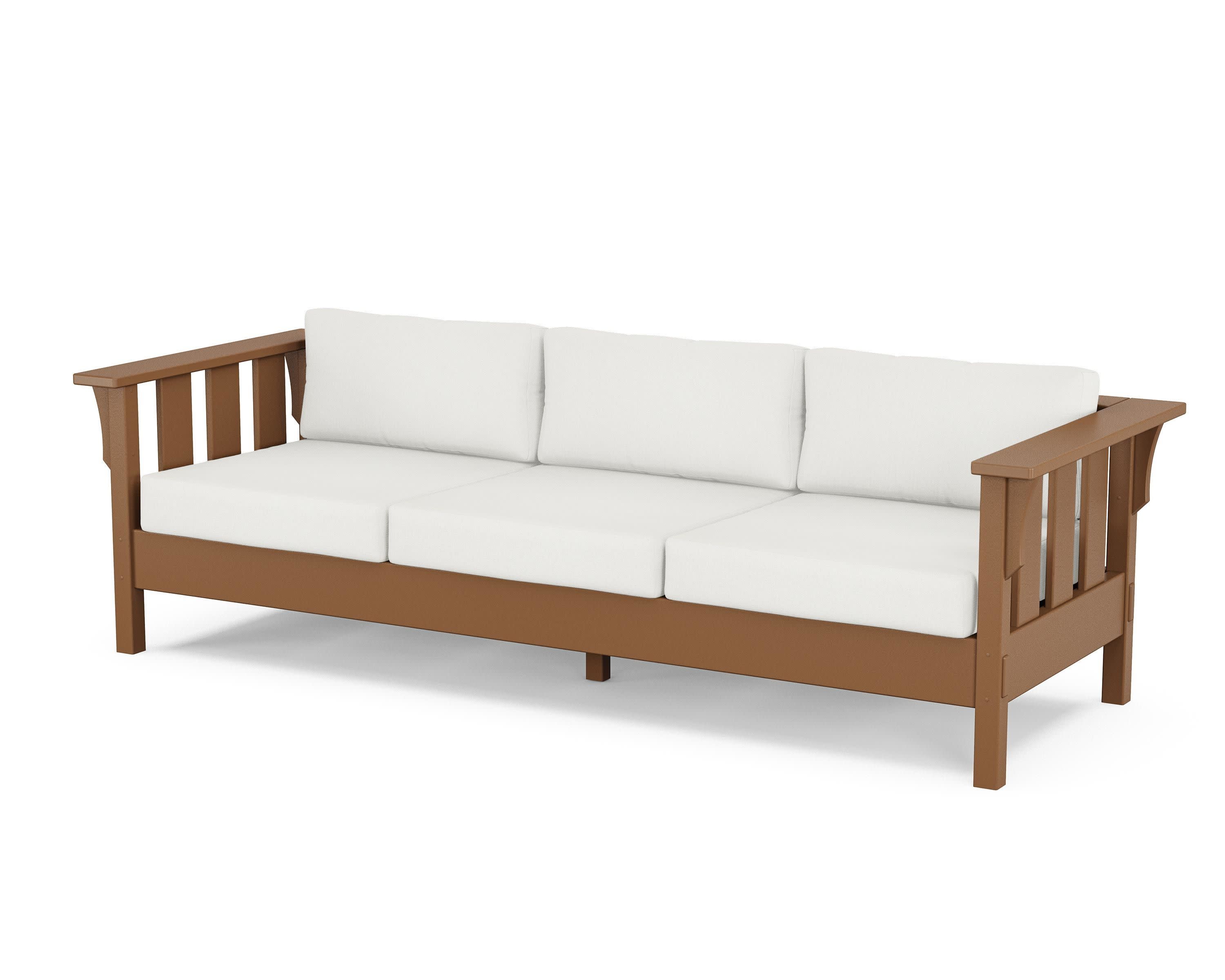 Acadia Deep Seating Sofa in Teak / Natural Linen