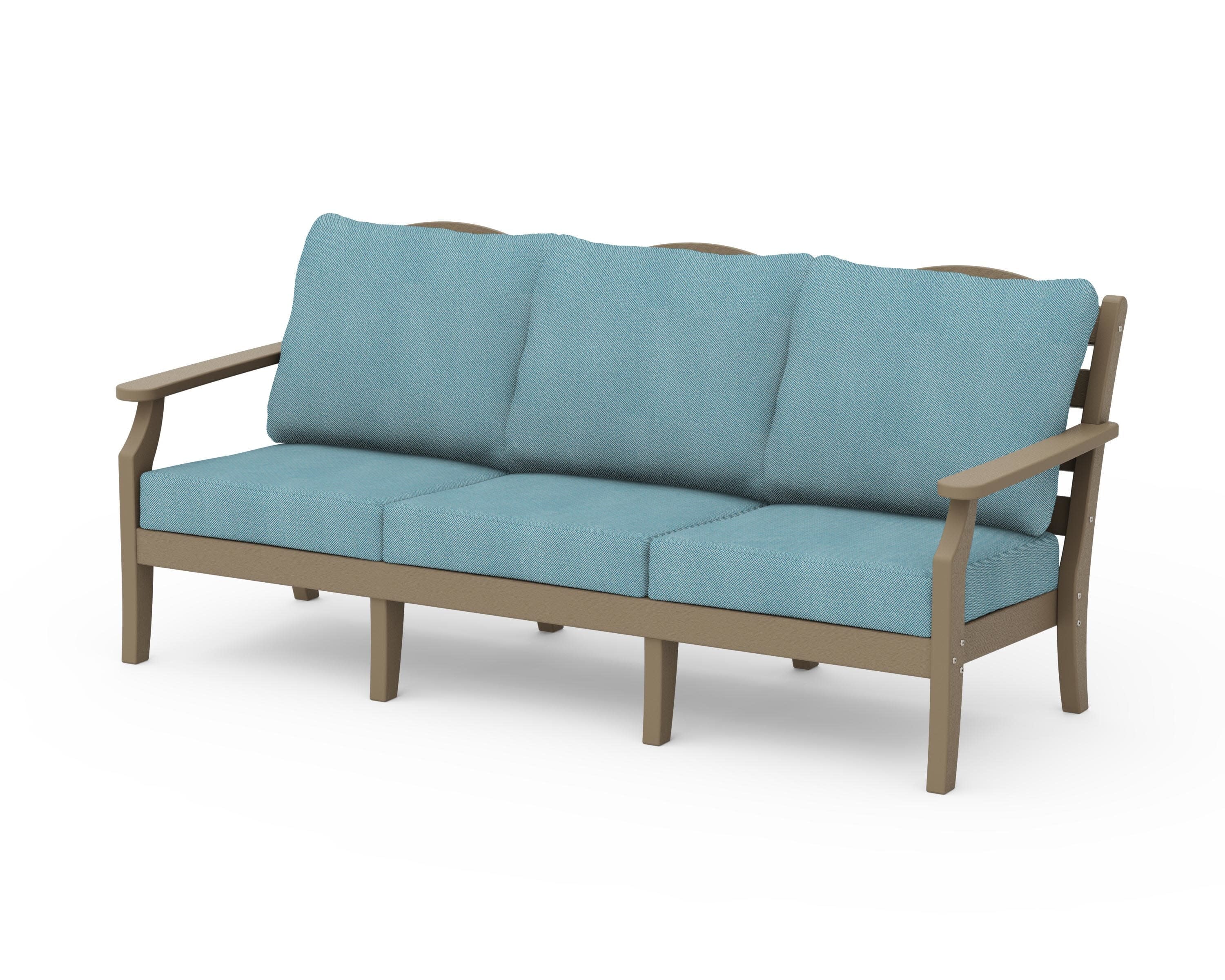 Savannah Deep Seating Sofa in Vintage Sahara / Lattice Sky Blue
