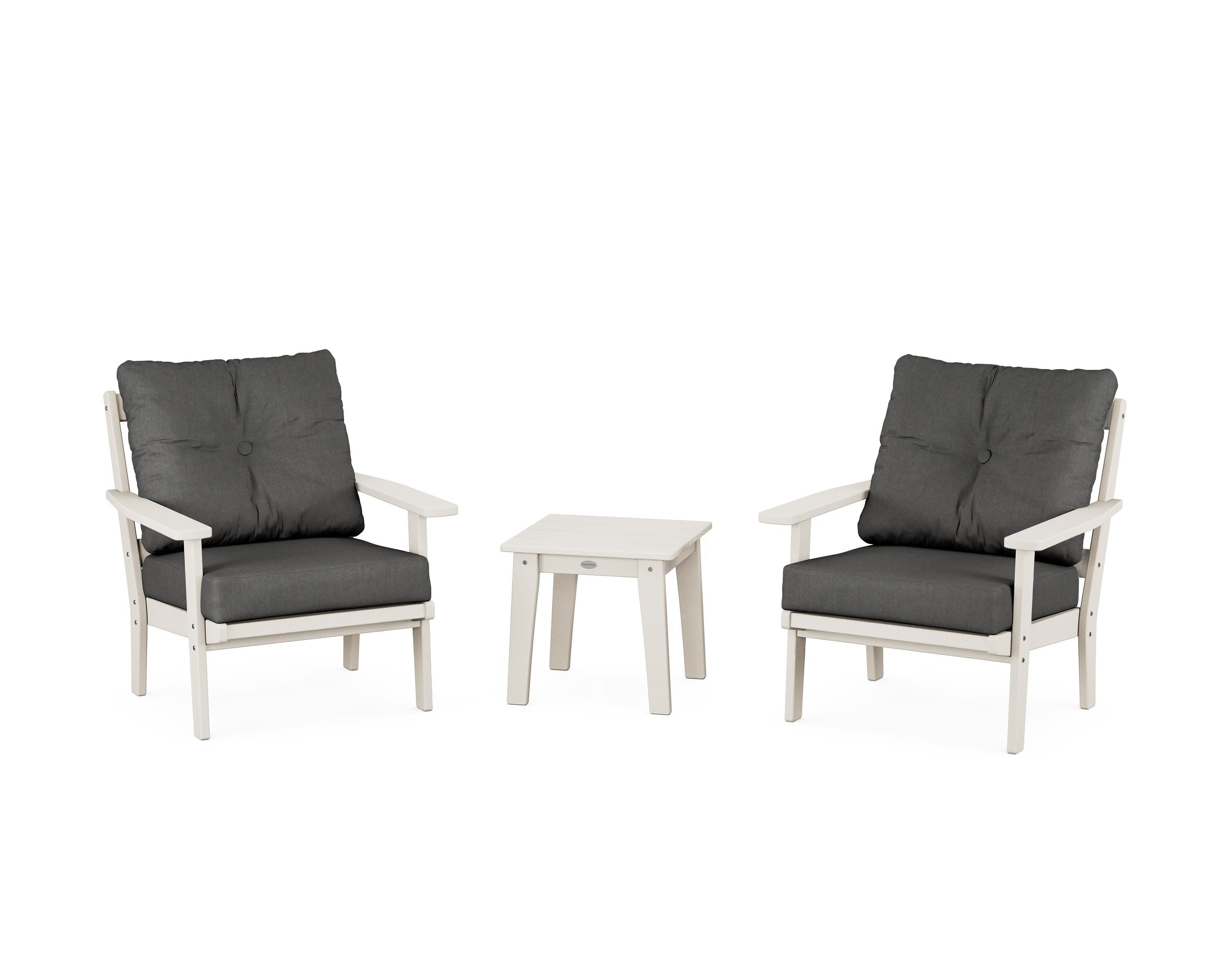 Oxford 3-Piece Deep Seating Set in Sand / Spectrum Carbon