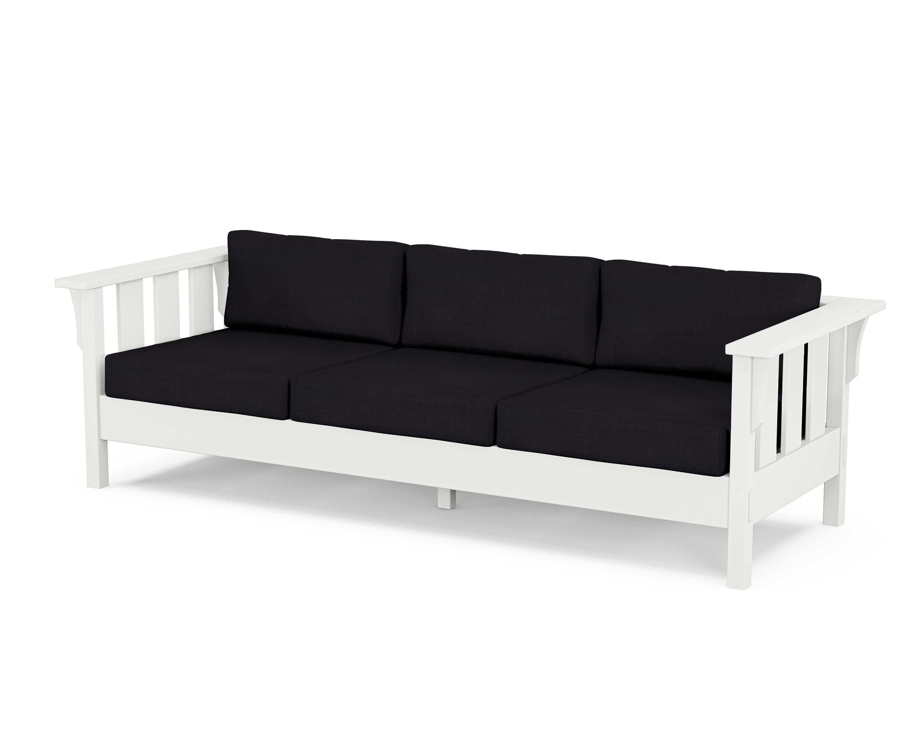 Acadia Deep Seating Sofa in White / Midnight Linen