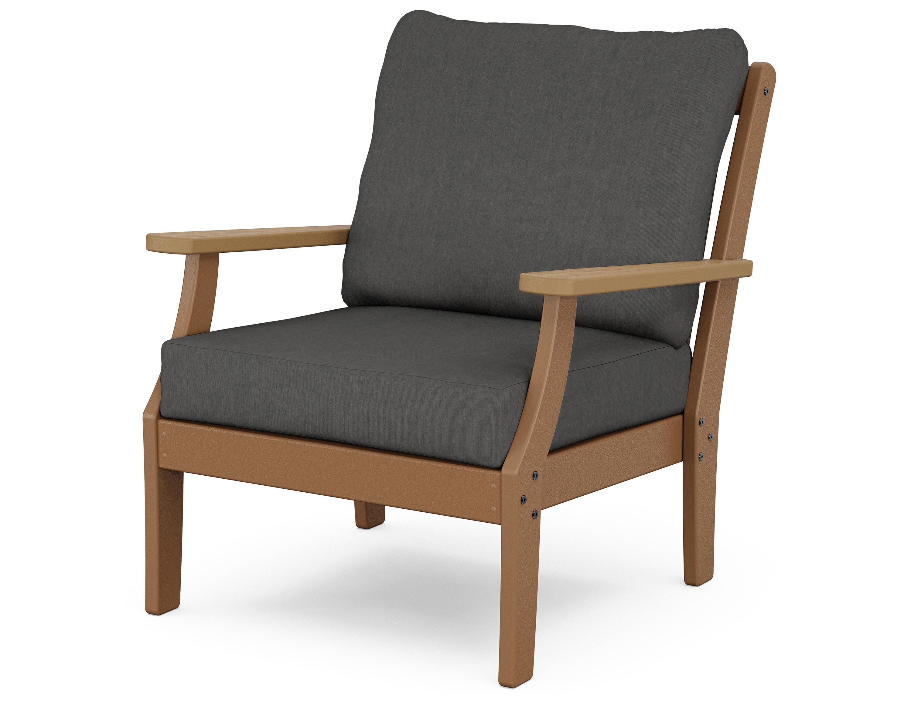 Braxton Deep Seating Chair in Teak / Natural / Spectrum Carbon