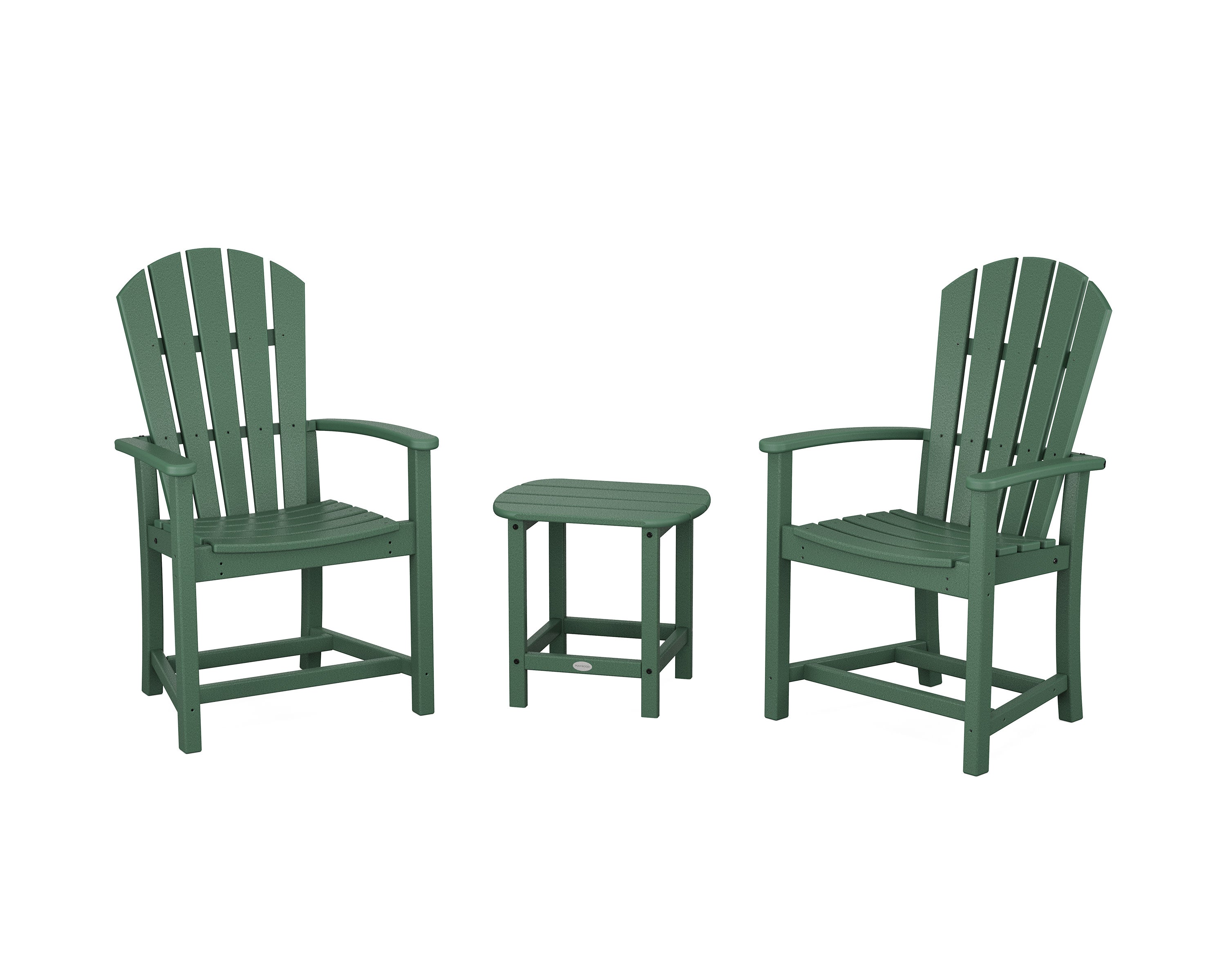 Palm Coast 3-Piece Upright Adirondack Chair Set in Green