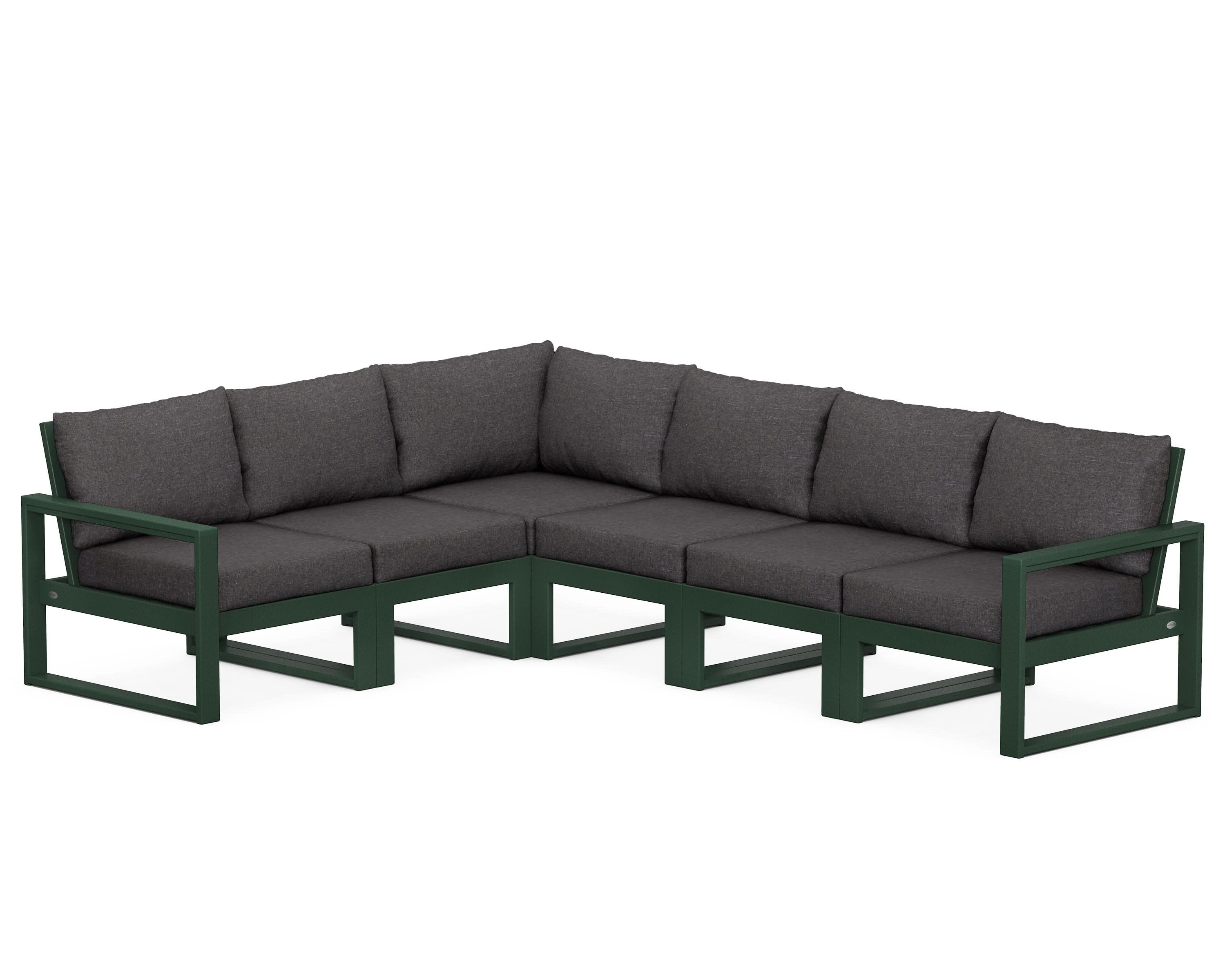 EDGE 6-Piece Modular Deep Seating Set in Green / Ash Charcoal