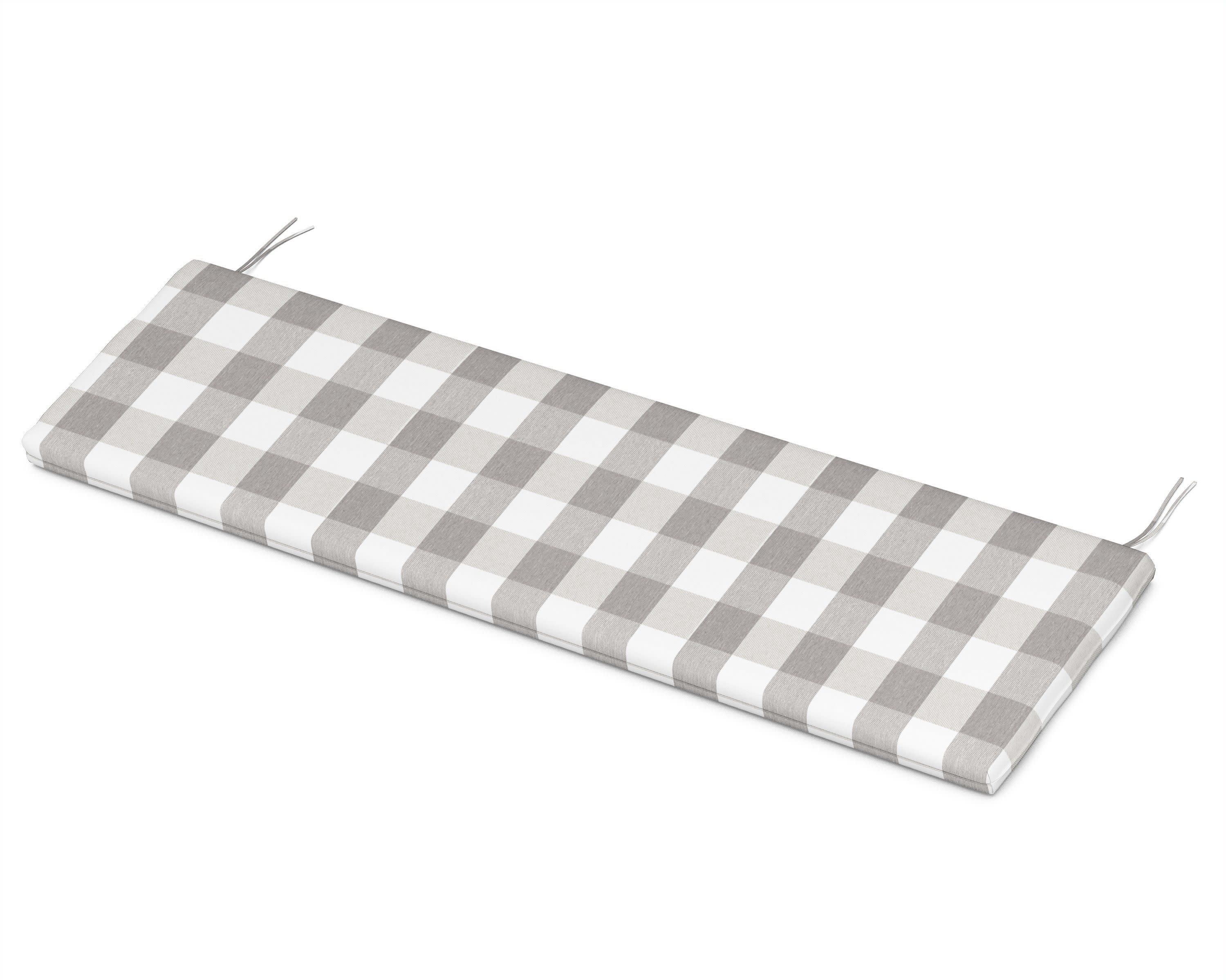 Bench Seat Cushion - 18.5"D x 55.5"W x 2.5"H in Buffalo Plaid Grey Mist