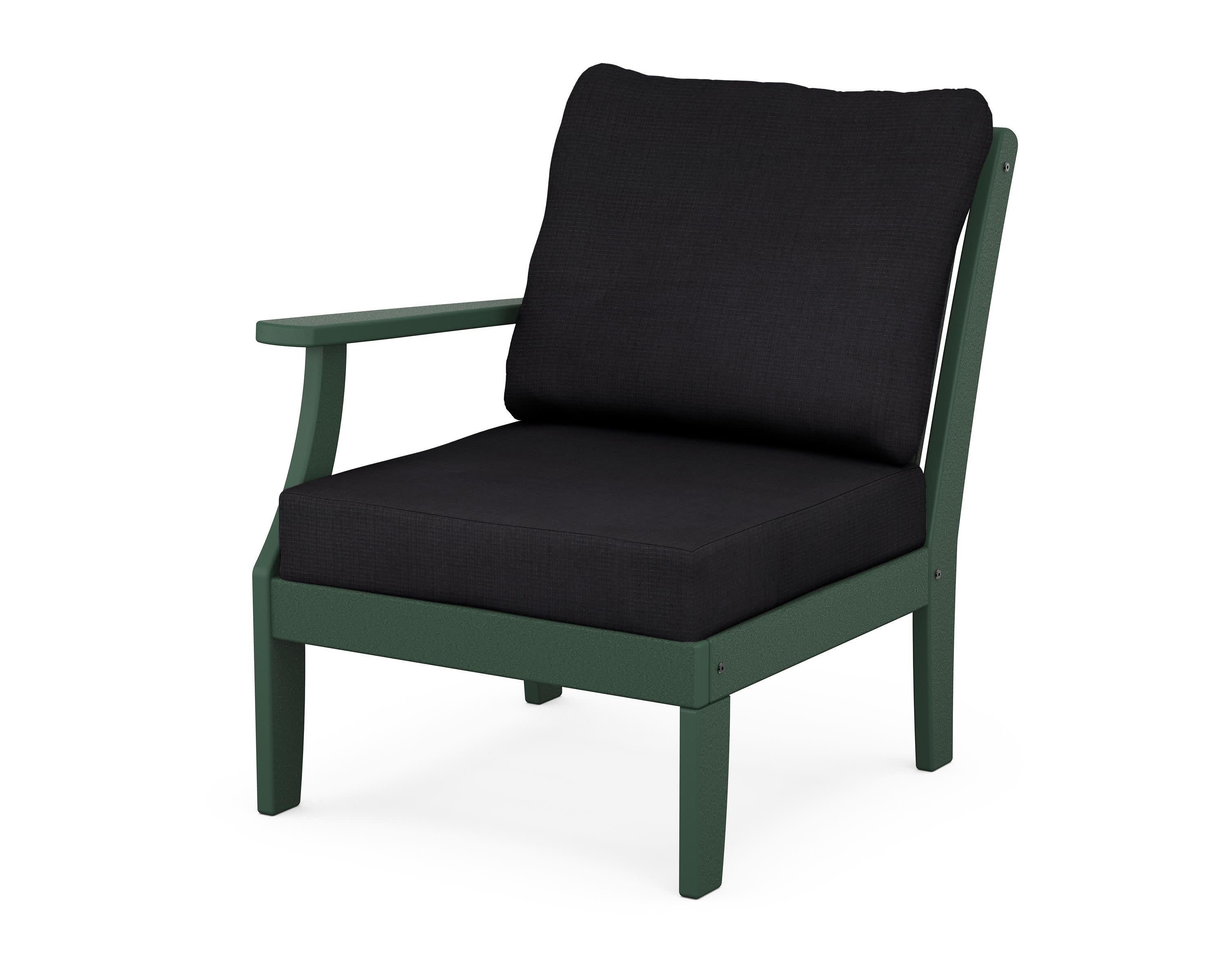 Braxton Modular Left Arm Chair in Green / Midnight Linen