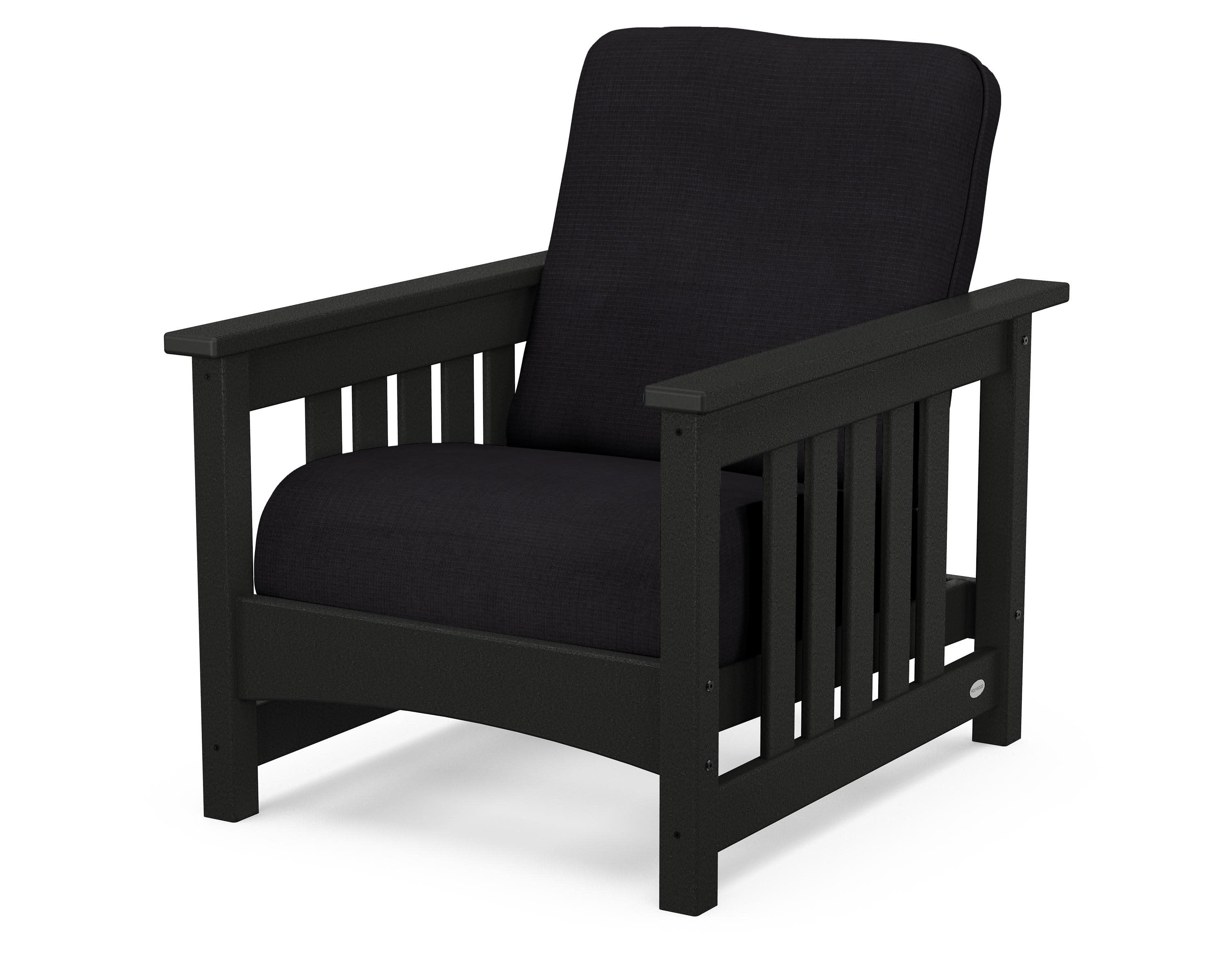 Club Mission Chair in Black / Midnight Linen