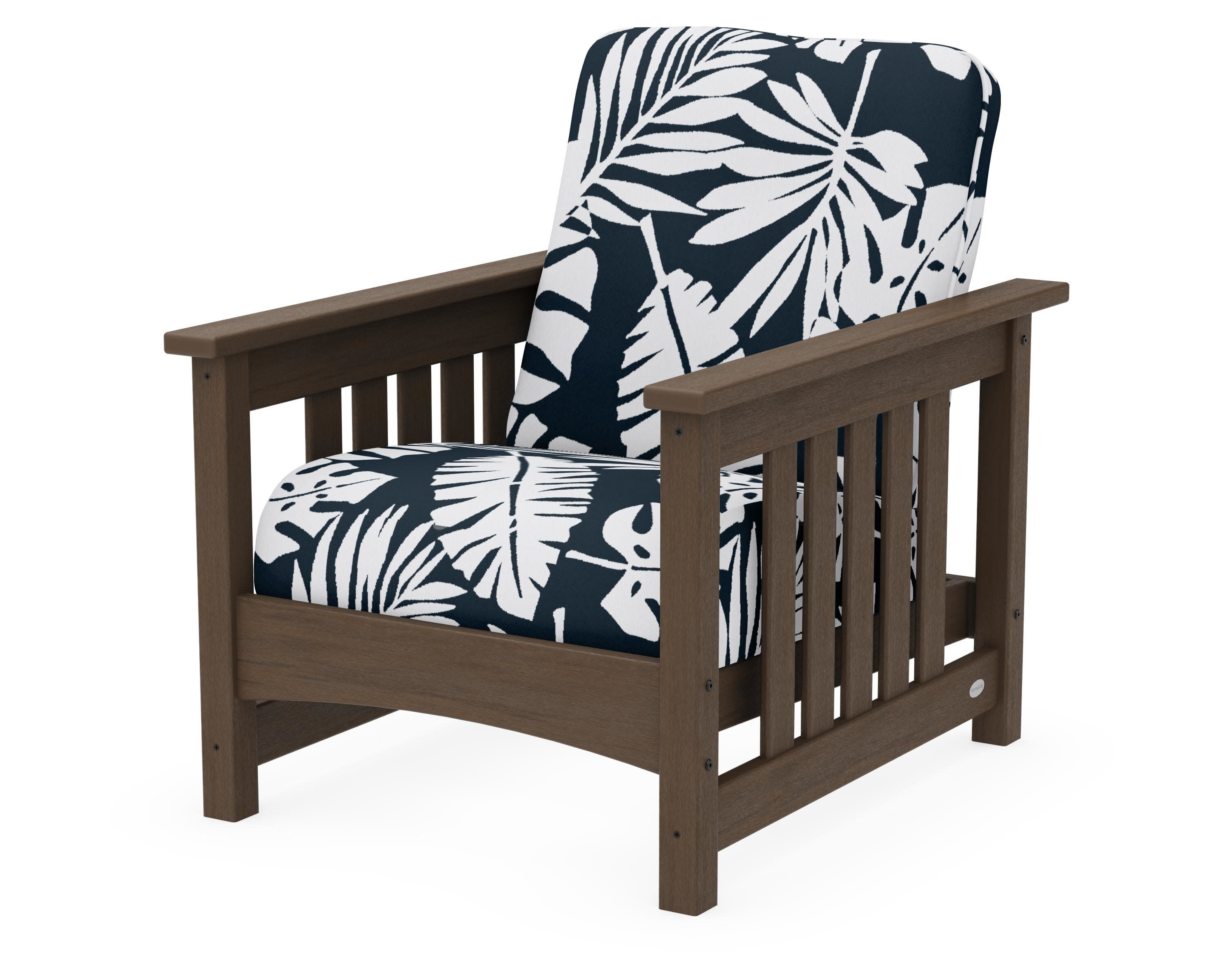 Club Mission Chair in Kona / Leaf Marine Indigo