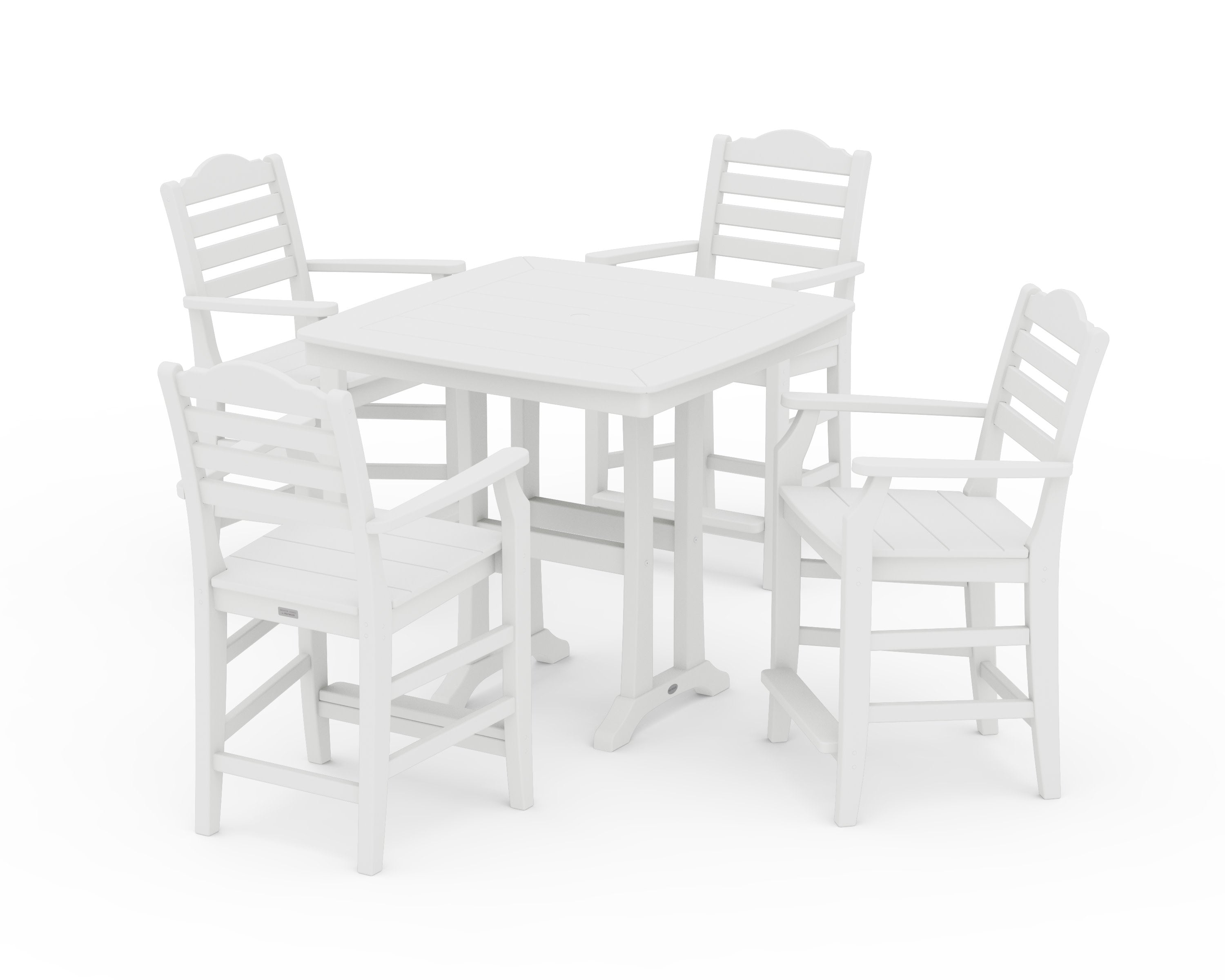 Savannah 5-Piece Counter Set with Trestle Legs in White