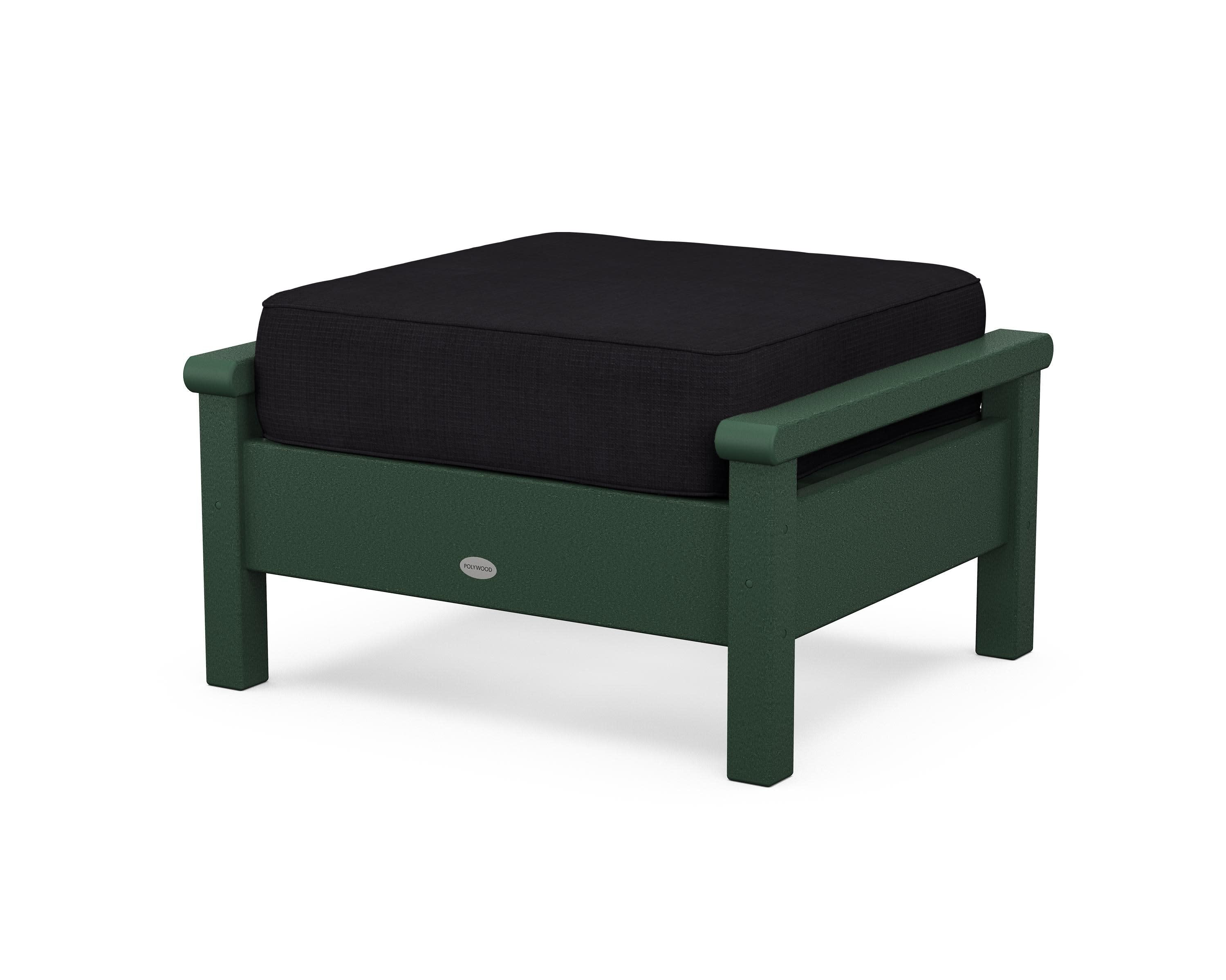 Harbour Deep Seating Ottoman in Green / Midnight Linen