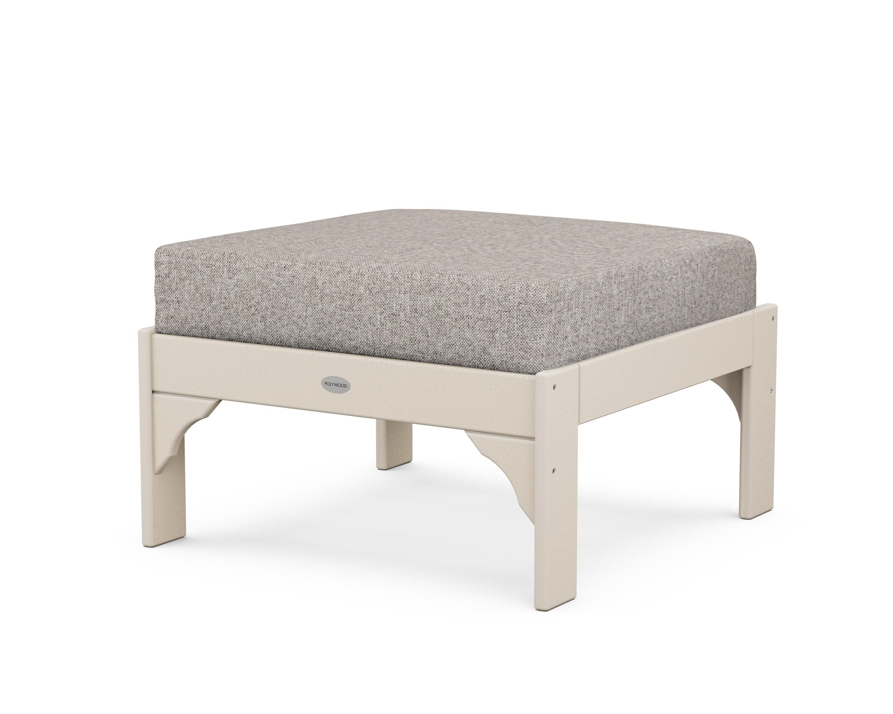 Vineyard Deep Seating Ottoman in Sand / Weathered Tweed