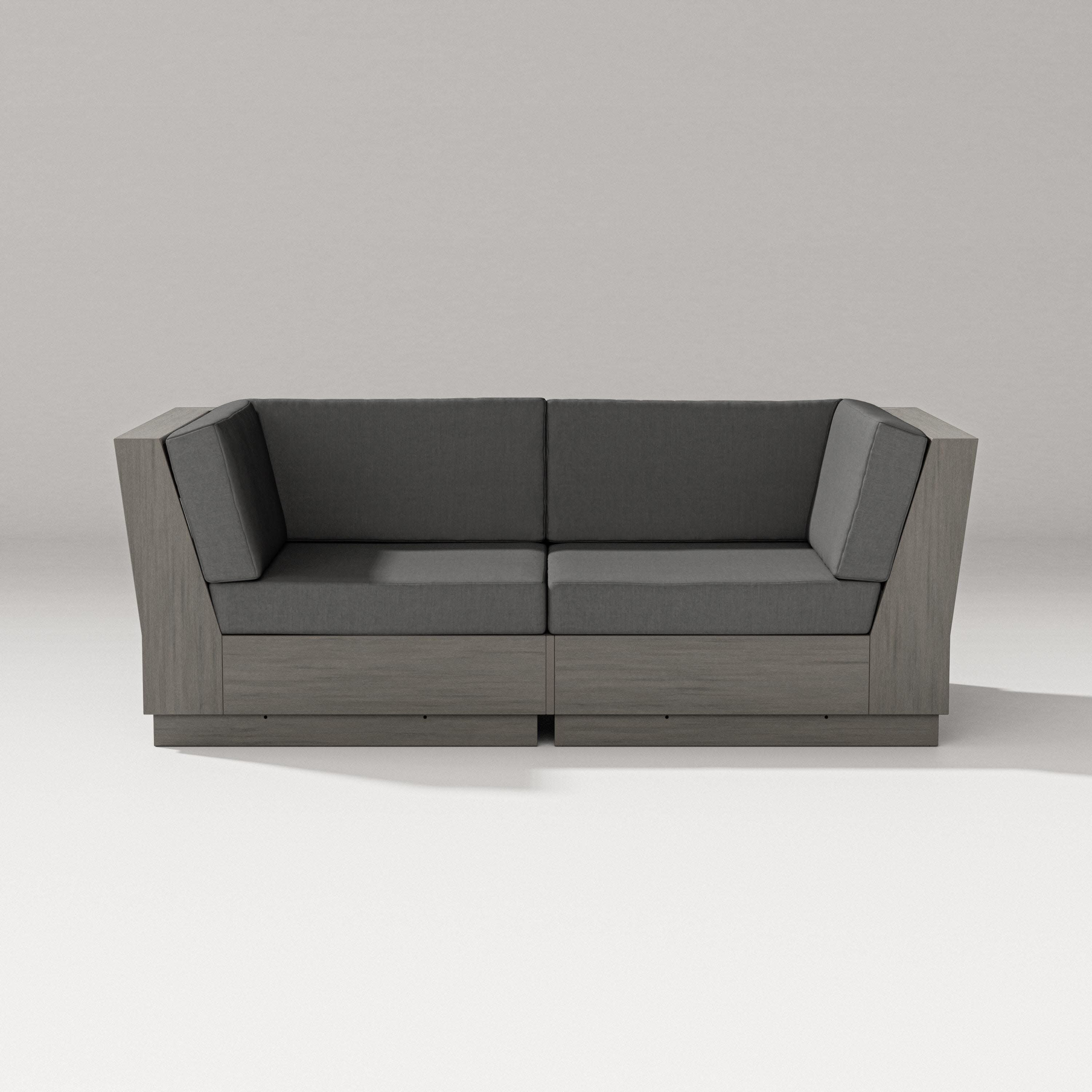 Elevate Loveseat Sectional in Driftwood / Spectrum Carbon