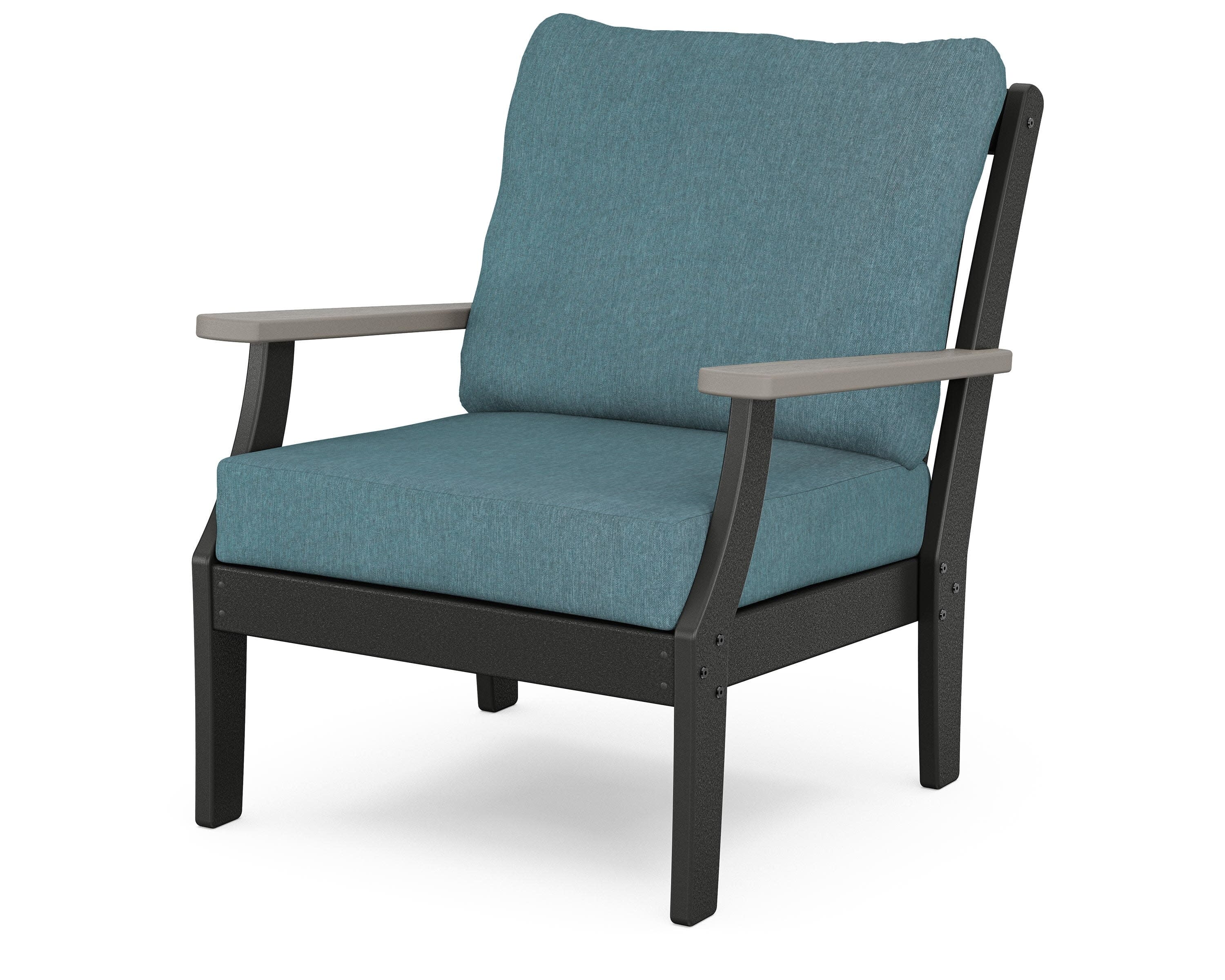 Braxton Deep Seating Chair in Black / Driftwood / Ocean Teal