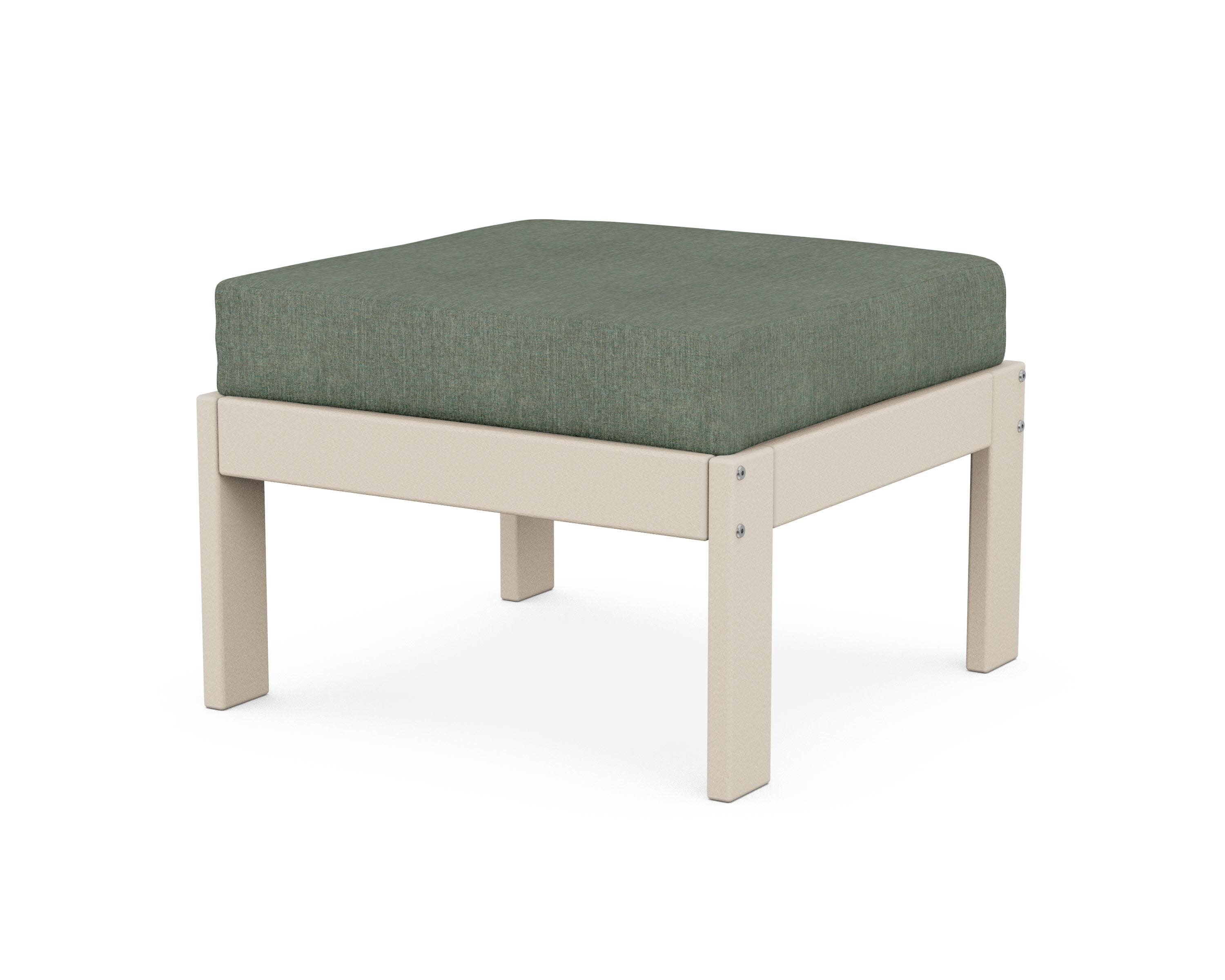 Vineyard Modular Ottoman in Sand / Cast Sage