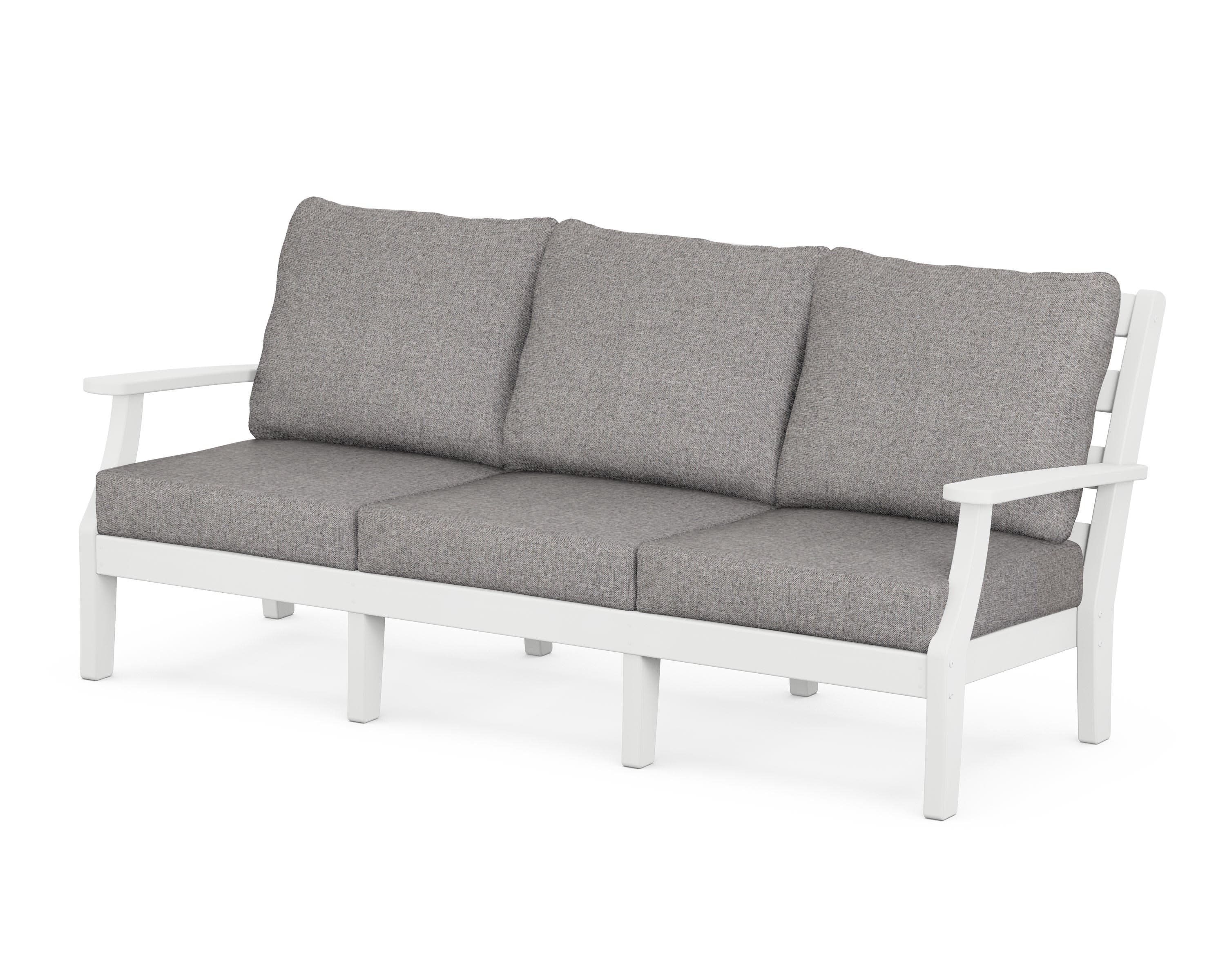 Chesapeake Deep Seating Sofa in White / Grey Mist