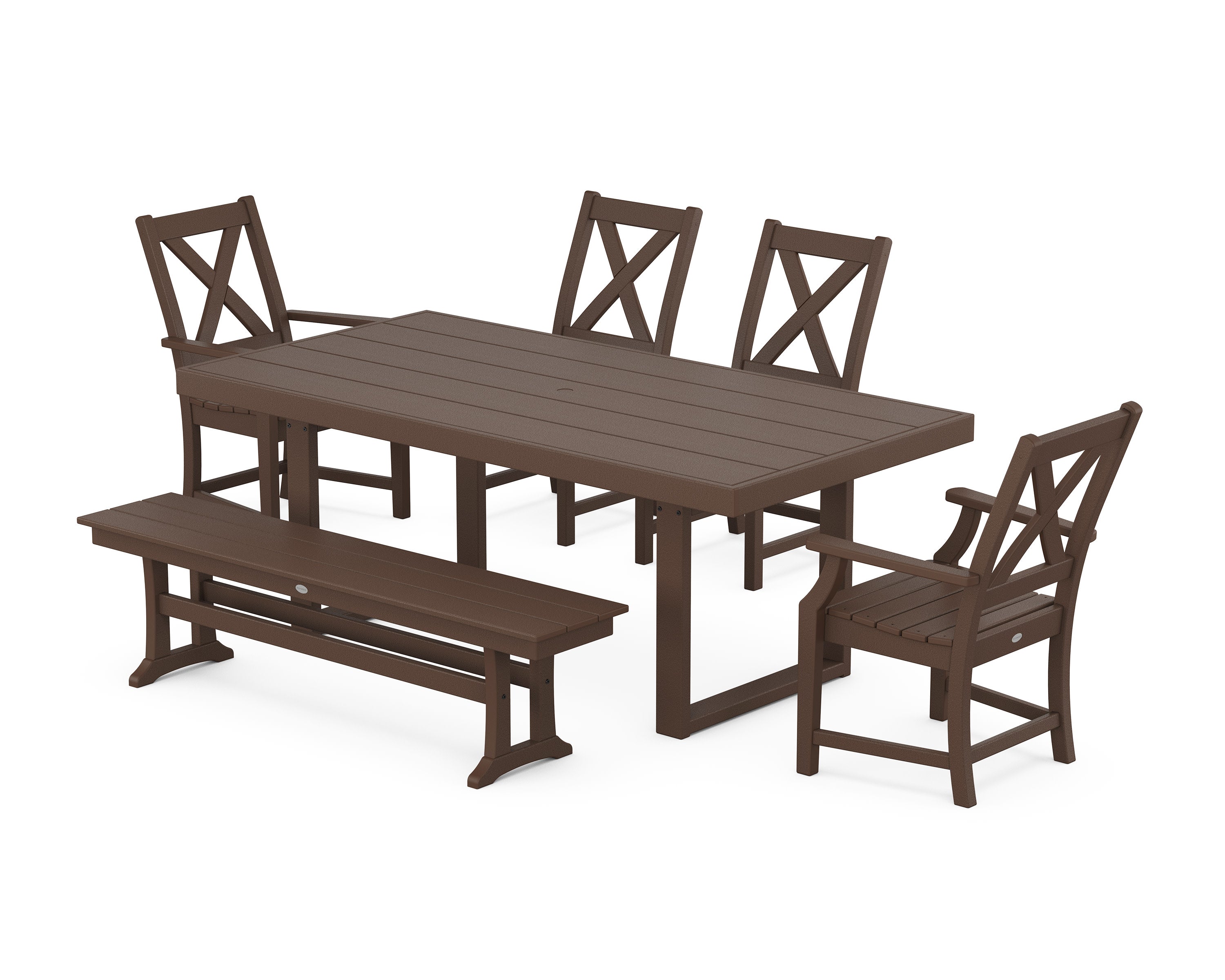 Braxton 6-Piece Dining Set with Bench in Mahogany