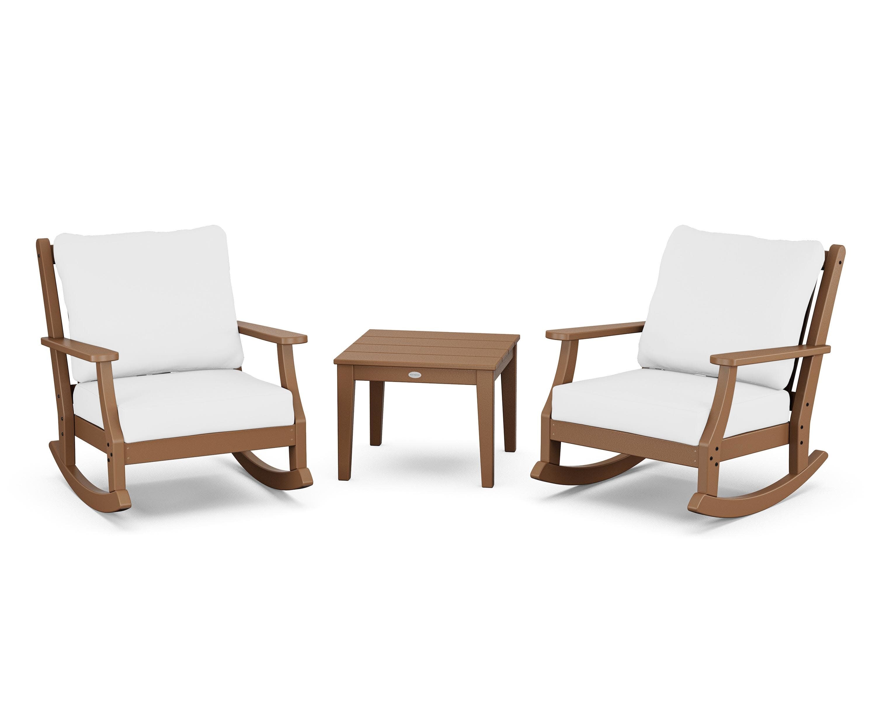 Wovendale 3-Piece Deep Seating Rocker Set in Teak / Natural