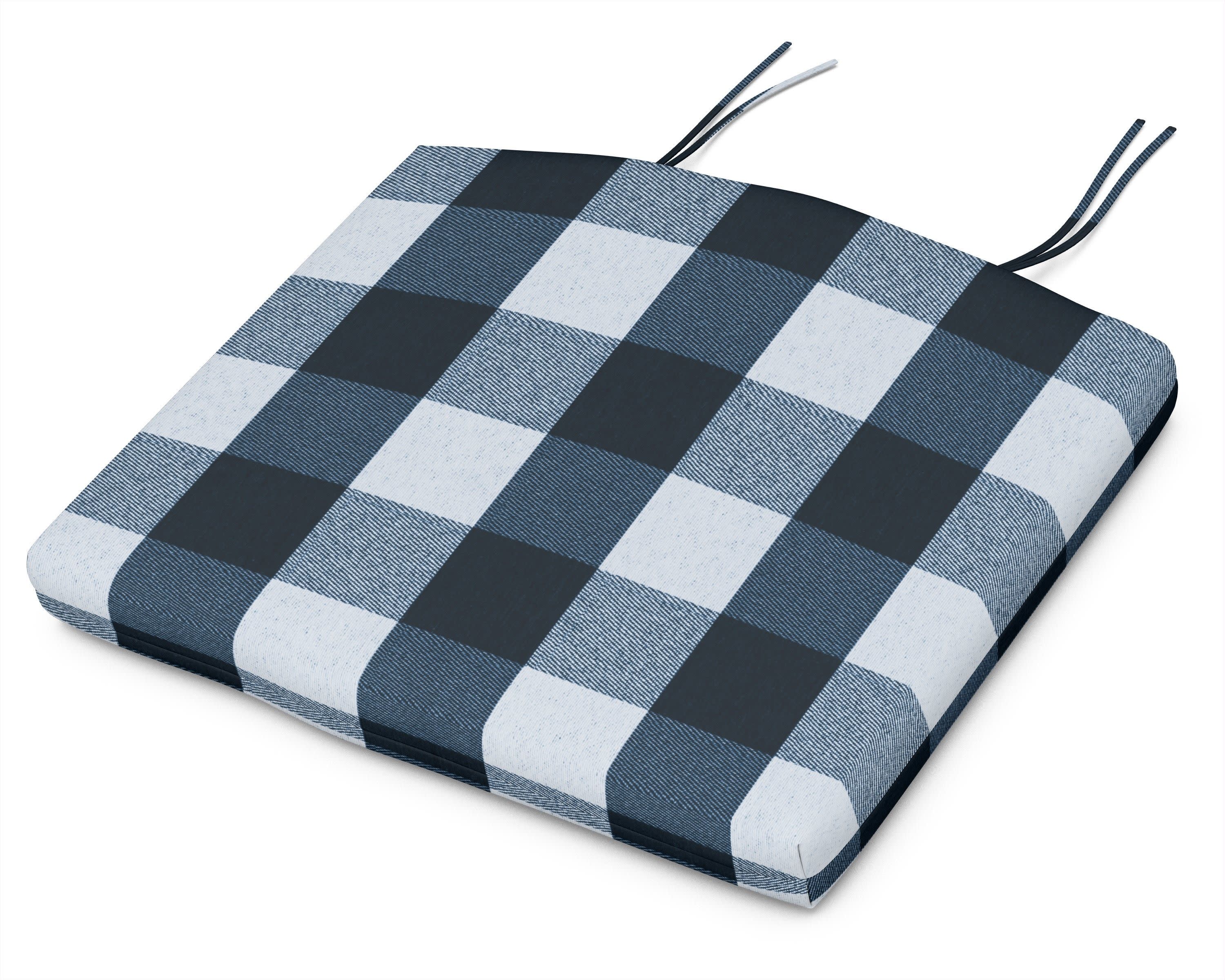 Standard Seat Cushion 18.5"D x 24"W x 2.5"H in Buffalo Plaid Marine Indigo