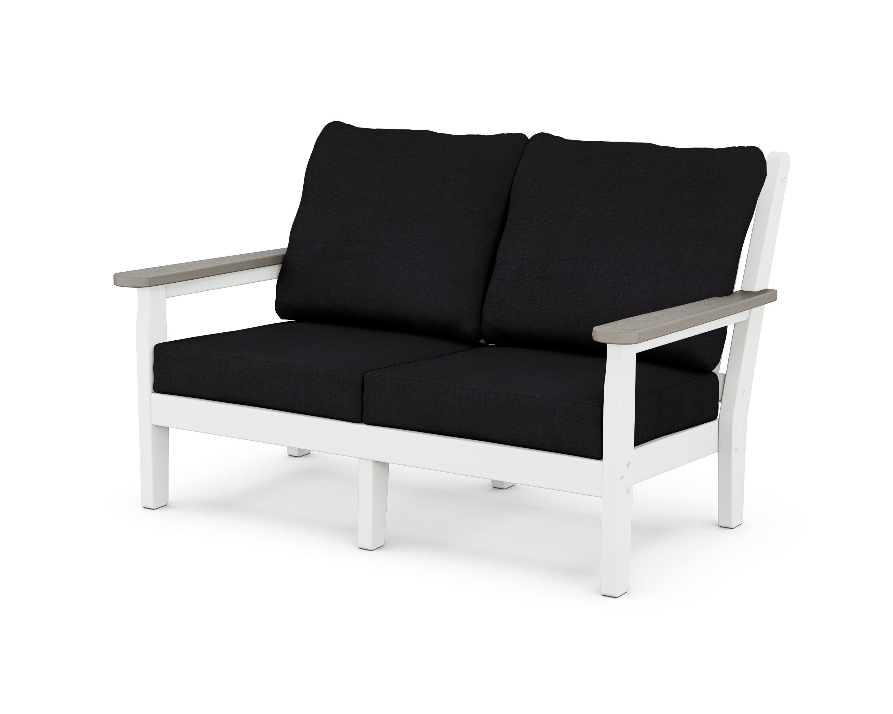 Chippendale Deep Seating Loveseat in White / Driftwood / Midnight Linen
