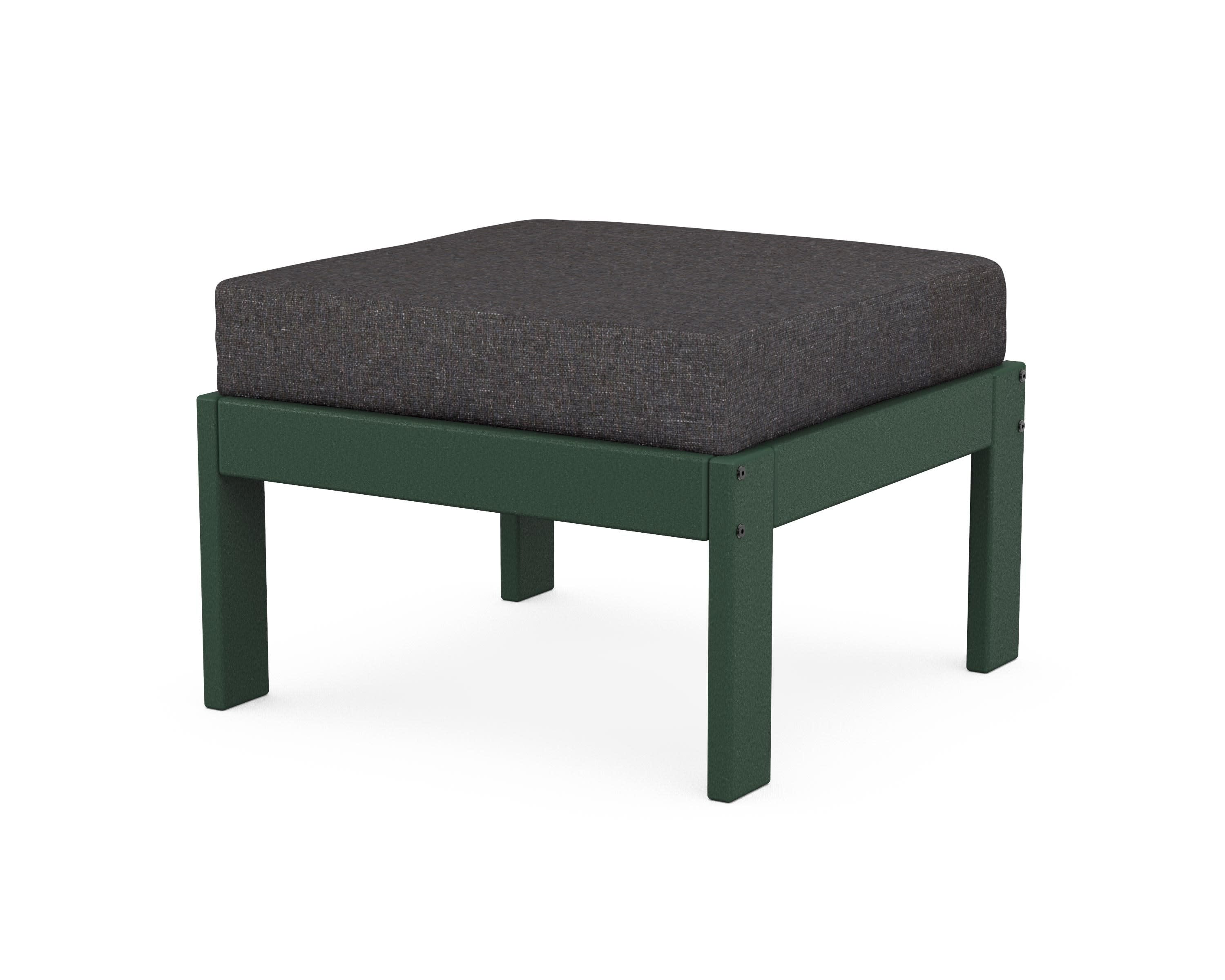 Vineyard Modular Ottoman in Green / Ash Charcoal