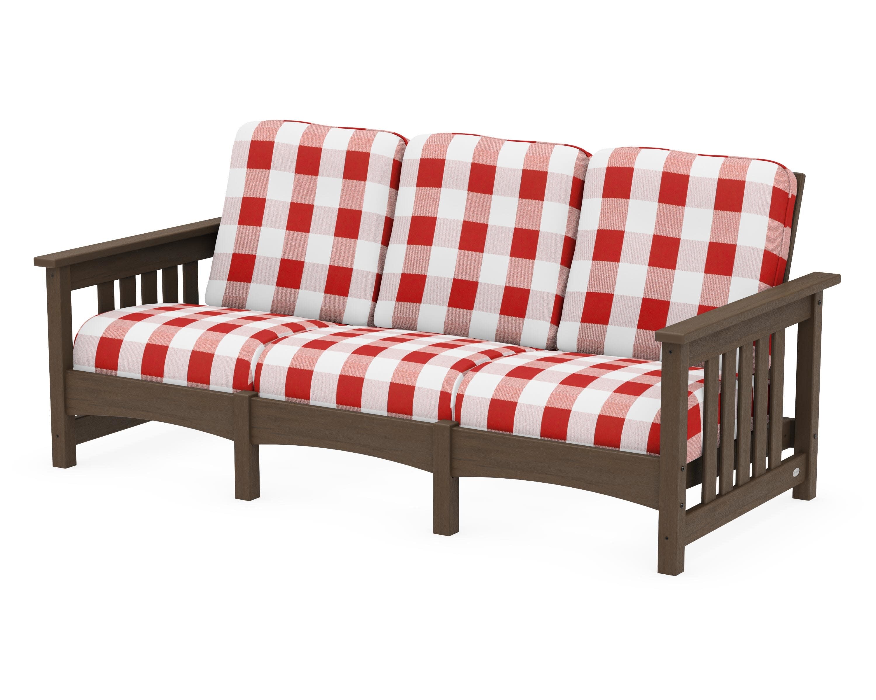 Club Mission Sofa in Kona / Buffalo Plaid Crimson
