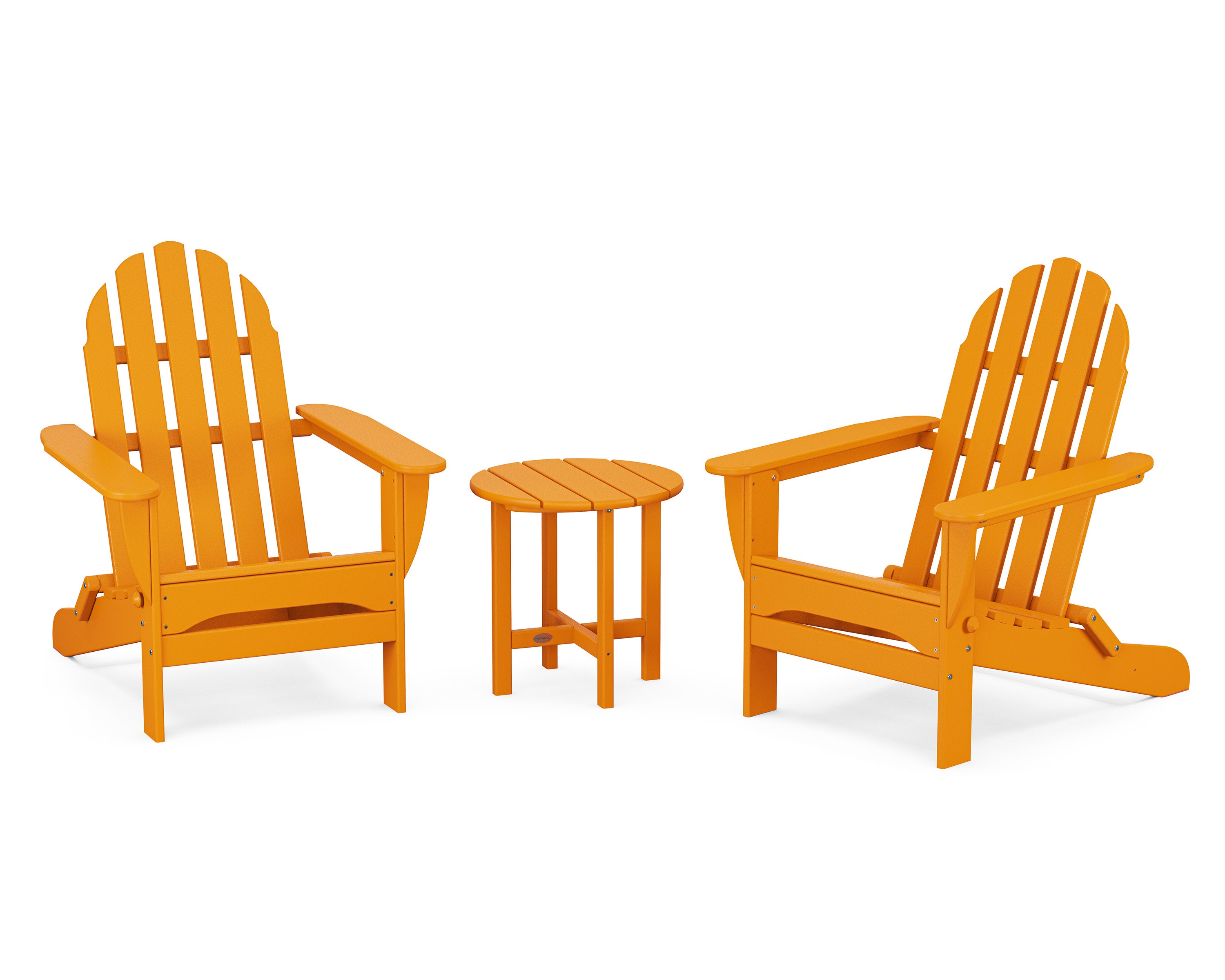 Classic Folding Adirondack 3-Piece Set in Tangerine