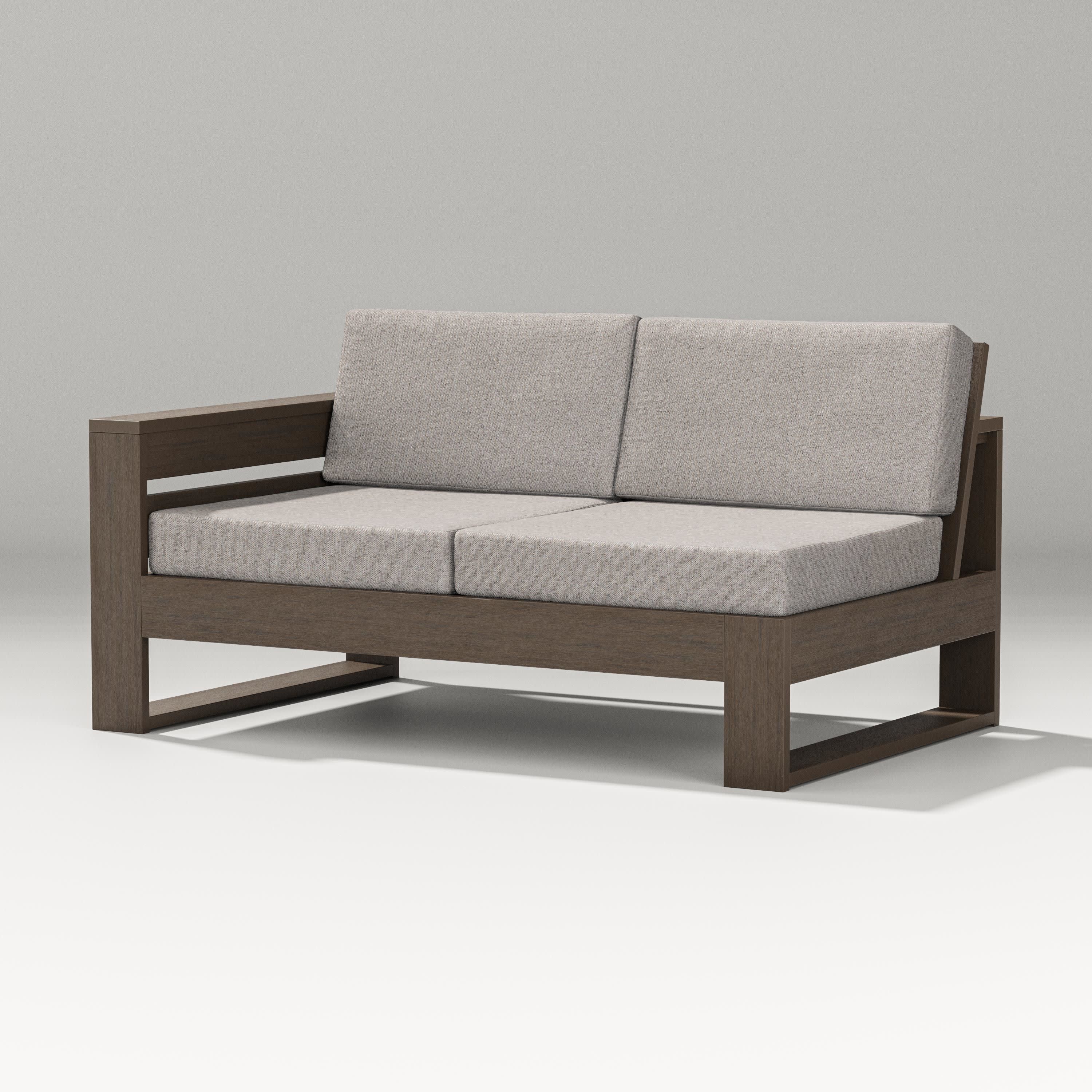 Latitude Modular Left Arm Loveseat in Kona / Weathered Tweed