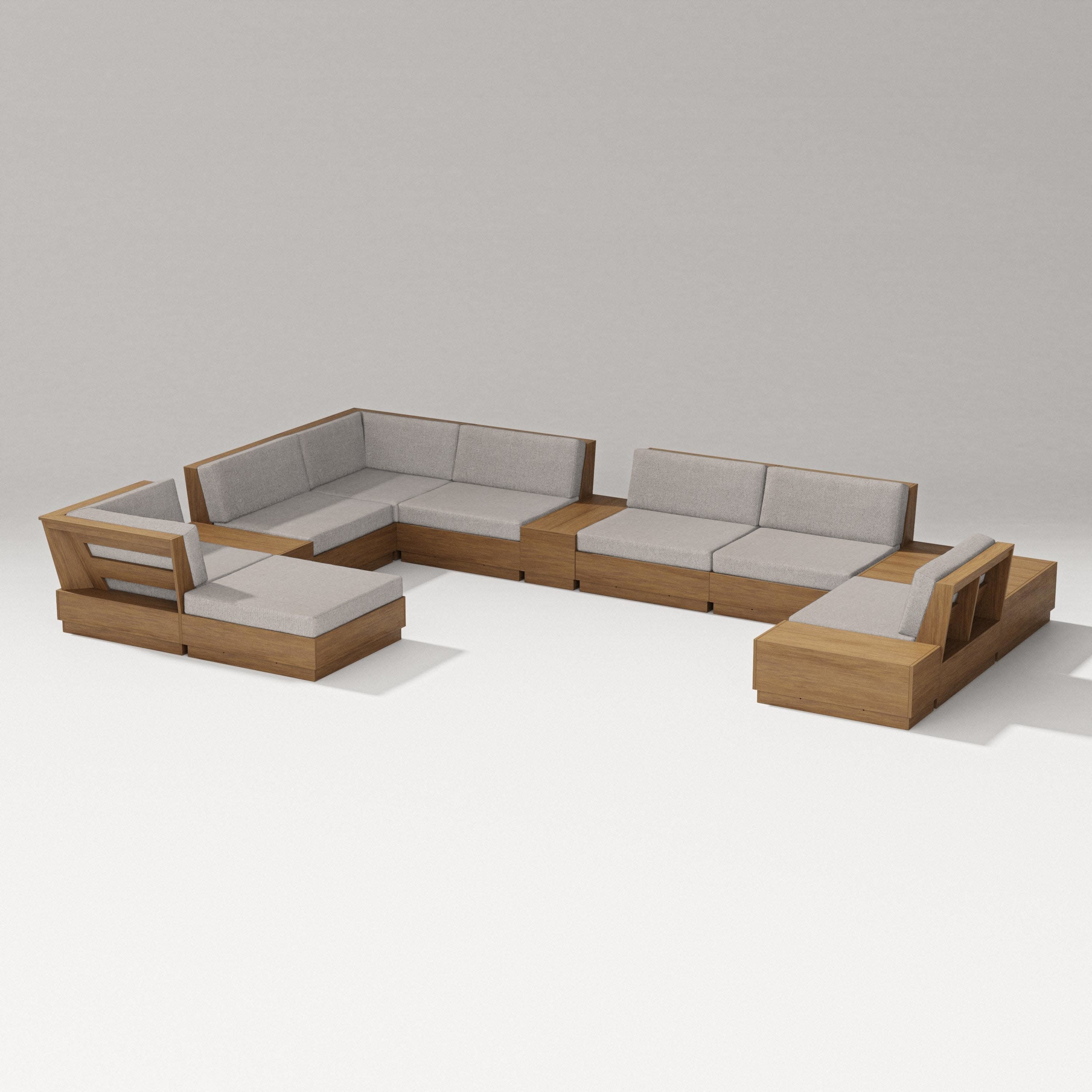 Elevate 12-Piece Conversation Sectional Set in Natural / Weathered Tweed