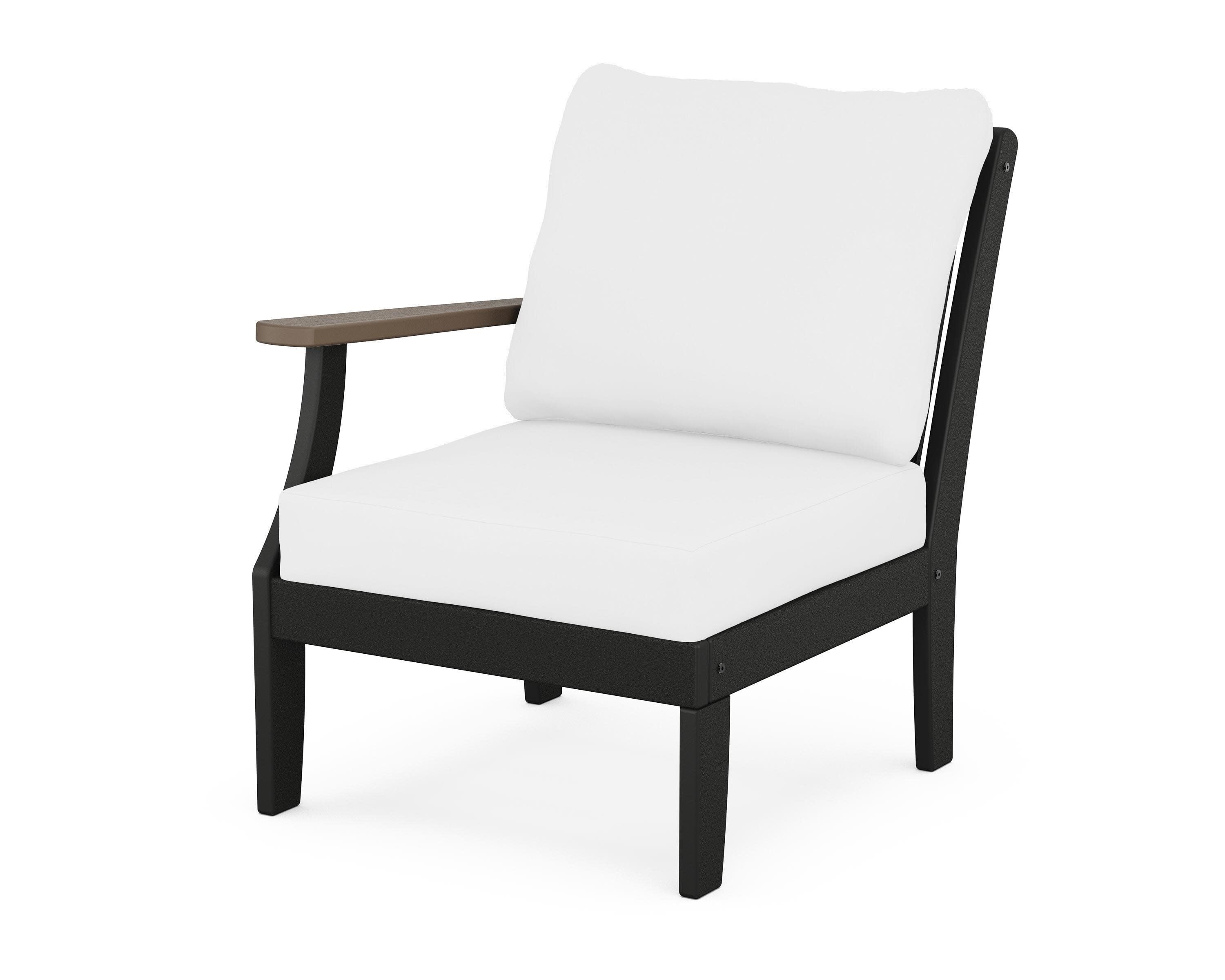 Braxton Modular Left Arm Chair in Black / Kona / Natural