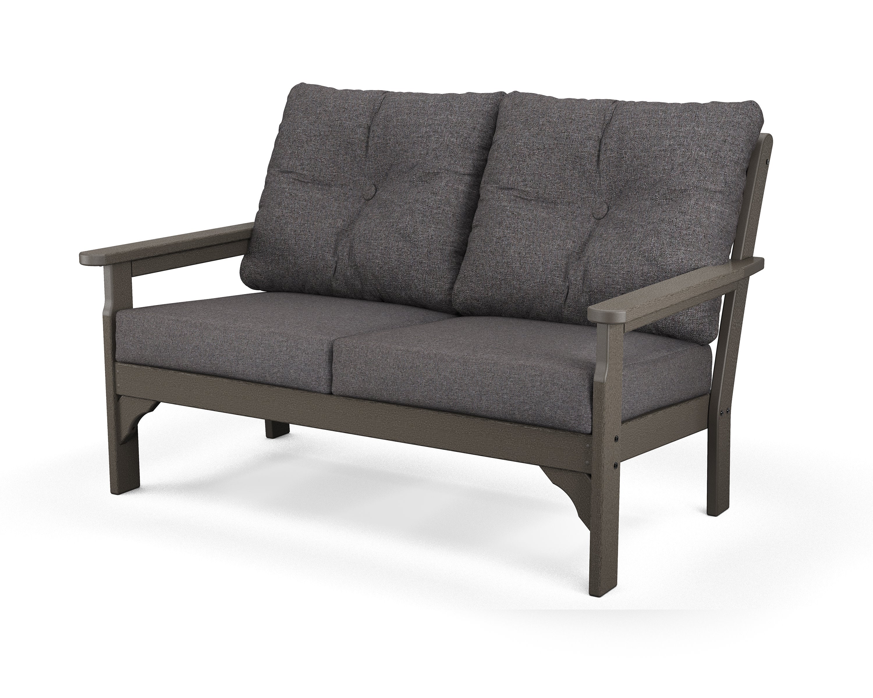 Vineyard Deep Seating Loveseat in Vintage Coffee / Ash Charcoal
