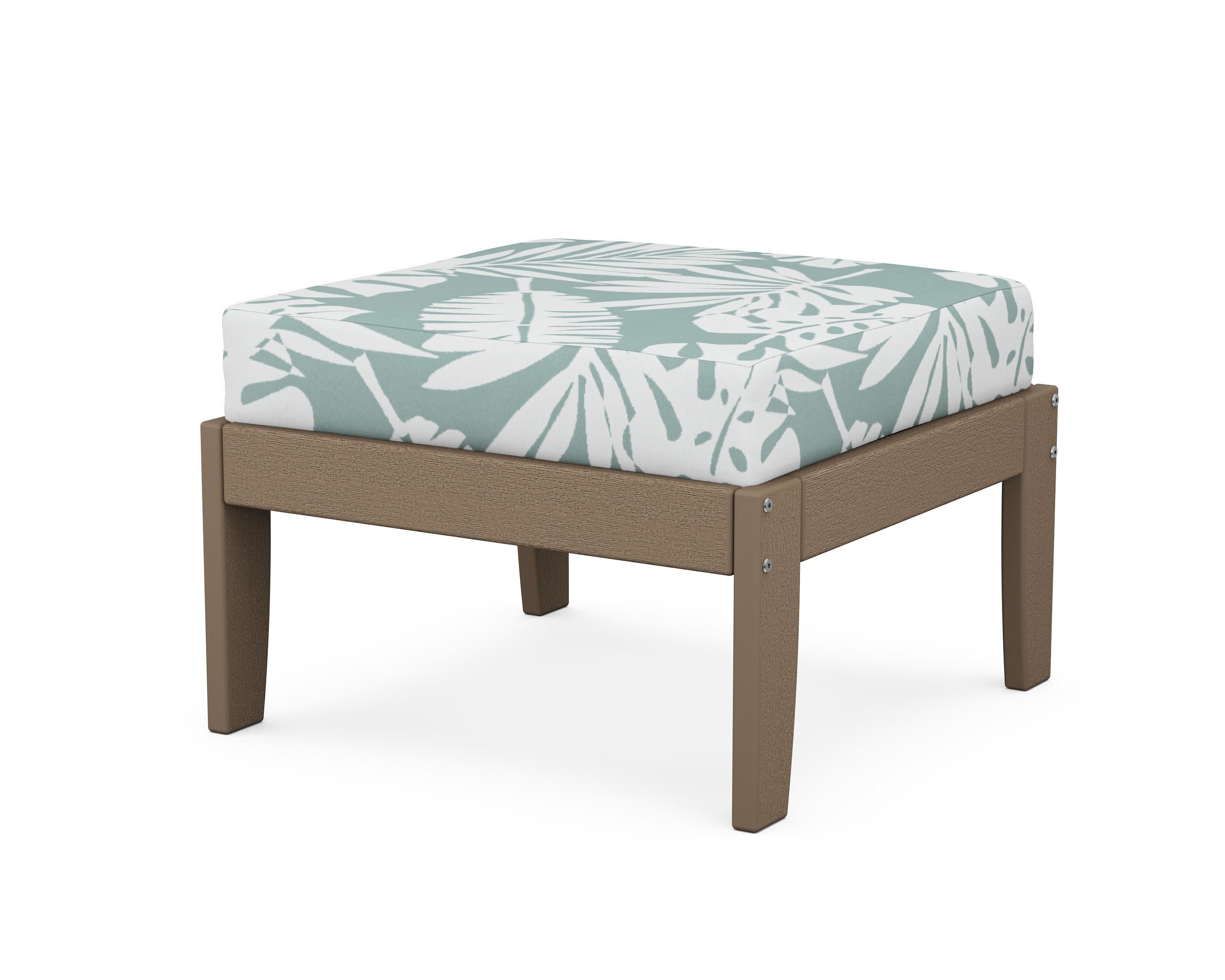 Modular Ottoman - Classic in Vintage Sahara / Leaf Glacier Spa