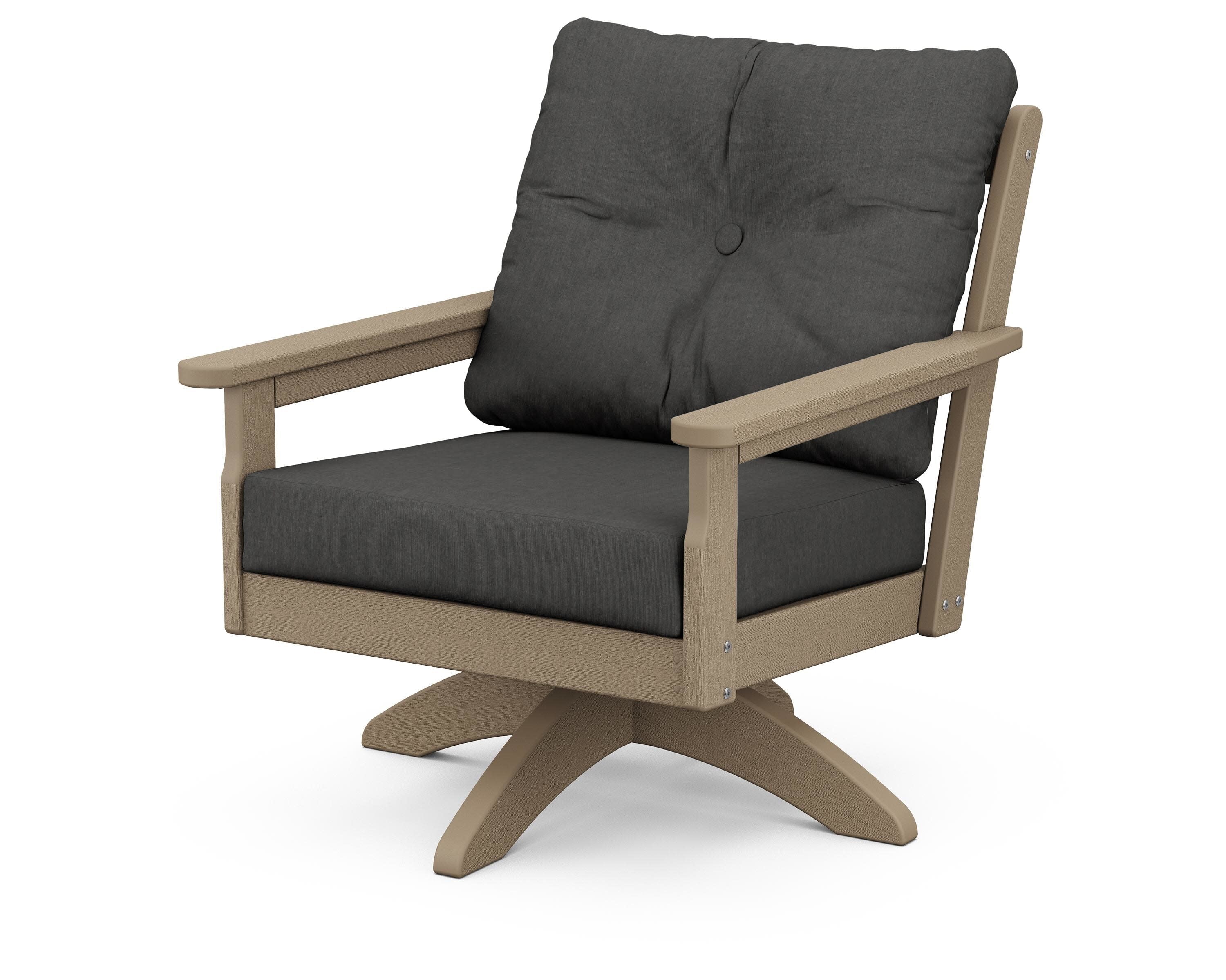Vineyard Deep Seating Swivel Chair in Vintage Sahara / Spectrum Carbon