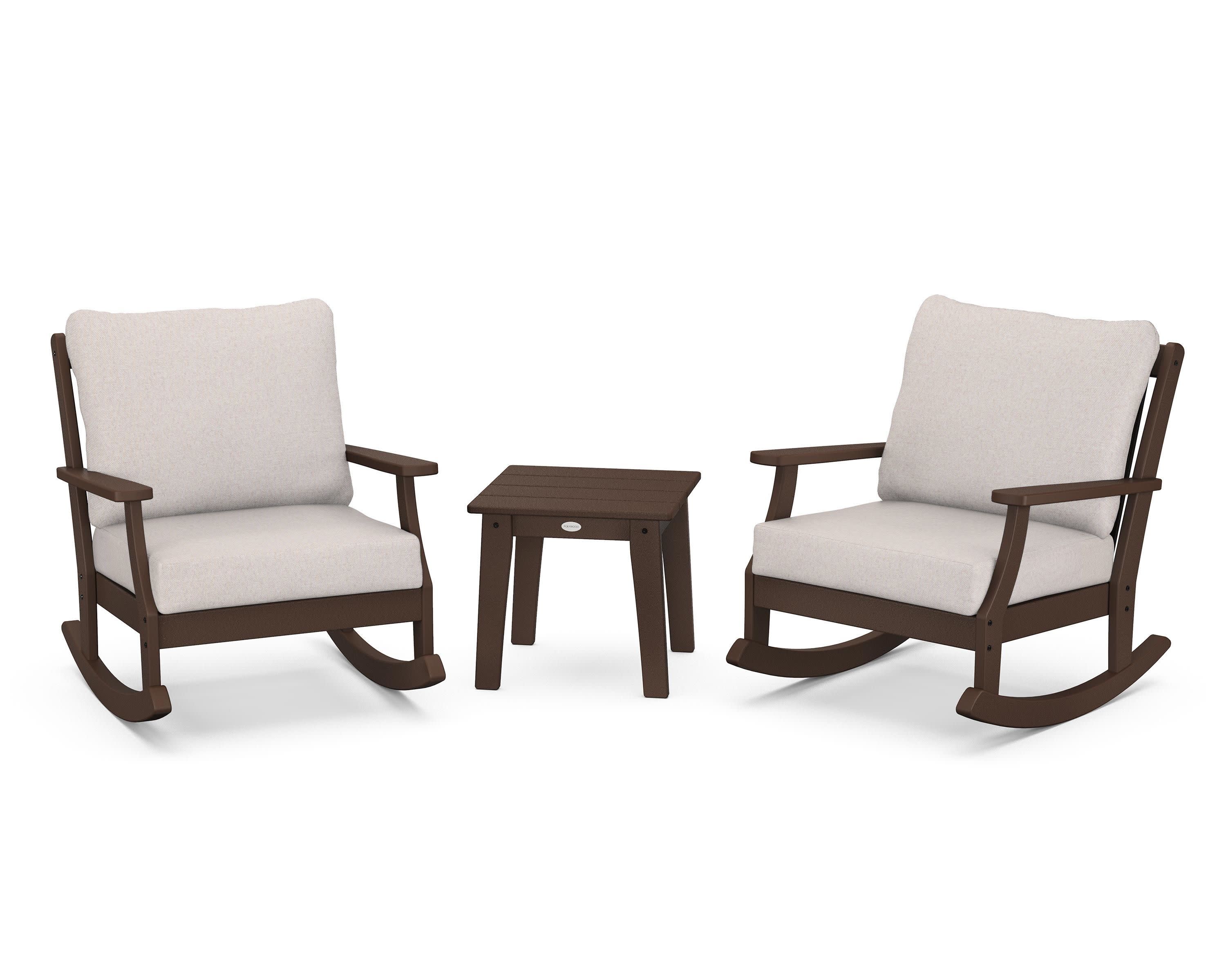 Braxton 3-Piece Deep Seating Rocker Set in Mahogany / Dune Burlap
