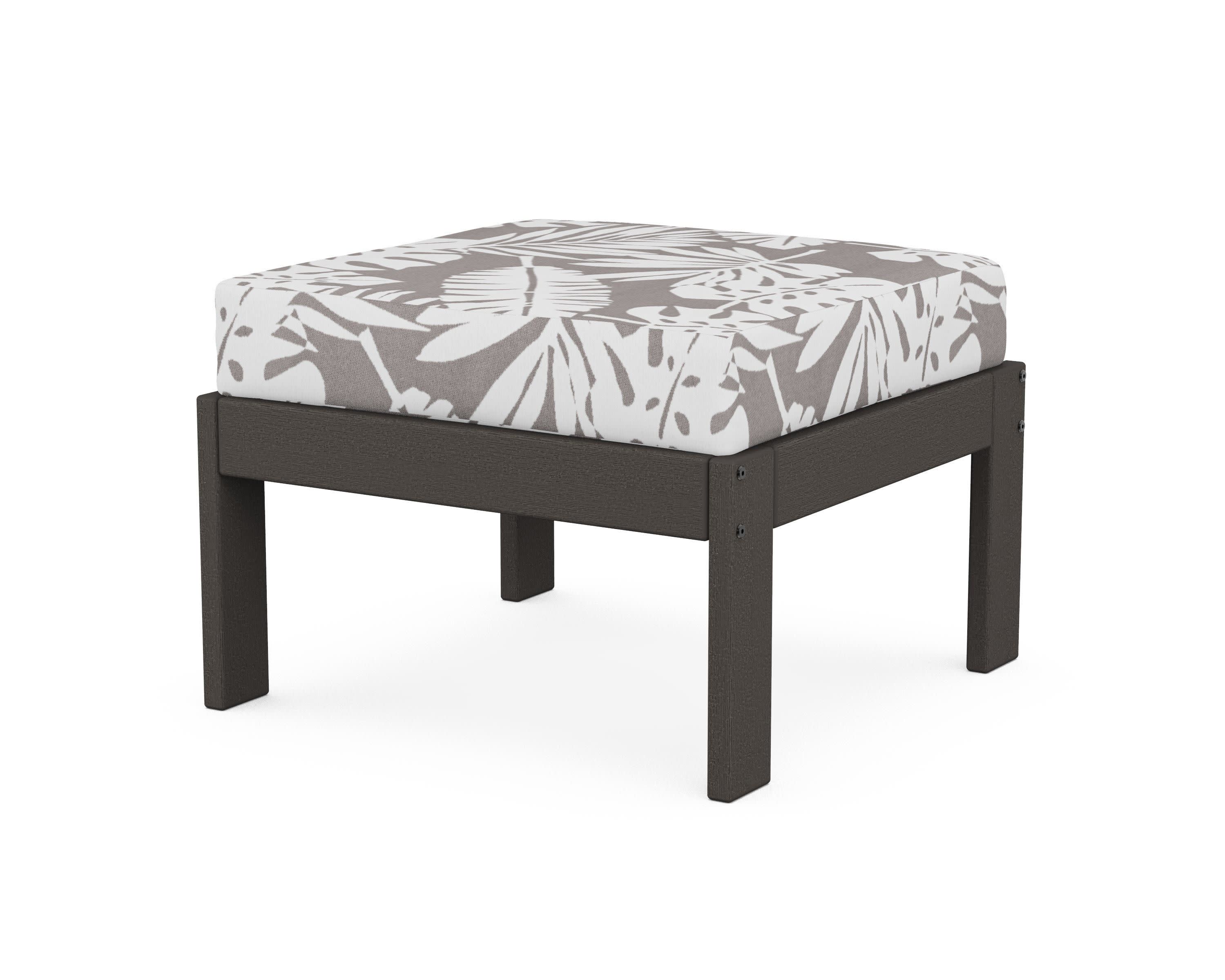 Vineyard Modular Ottoman in Vintage Coffee / Leaf Grey Mist