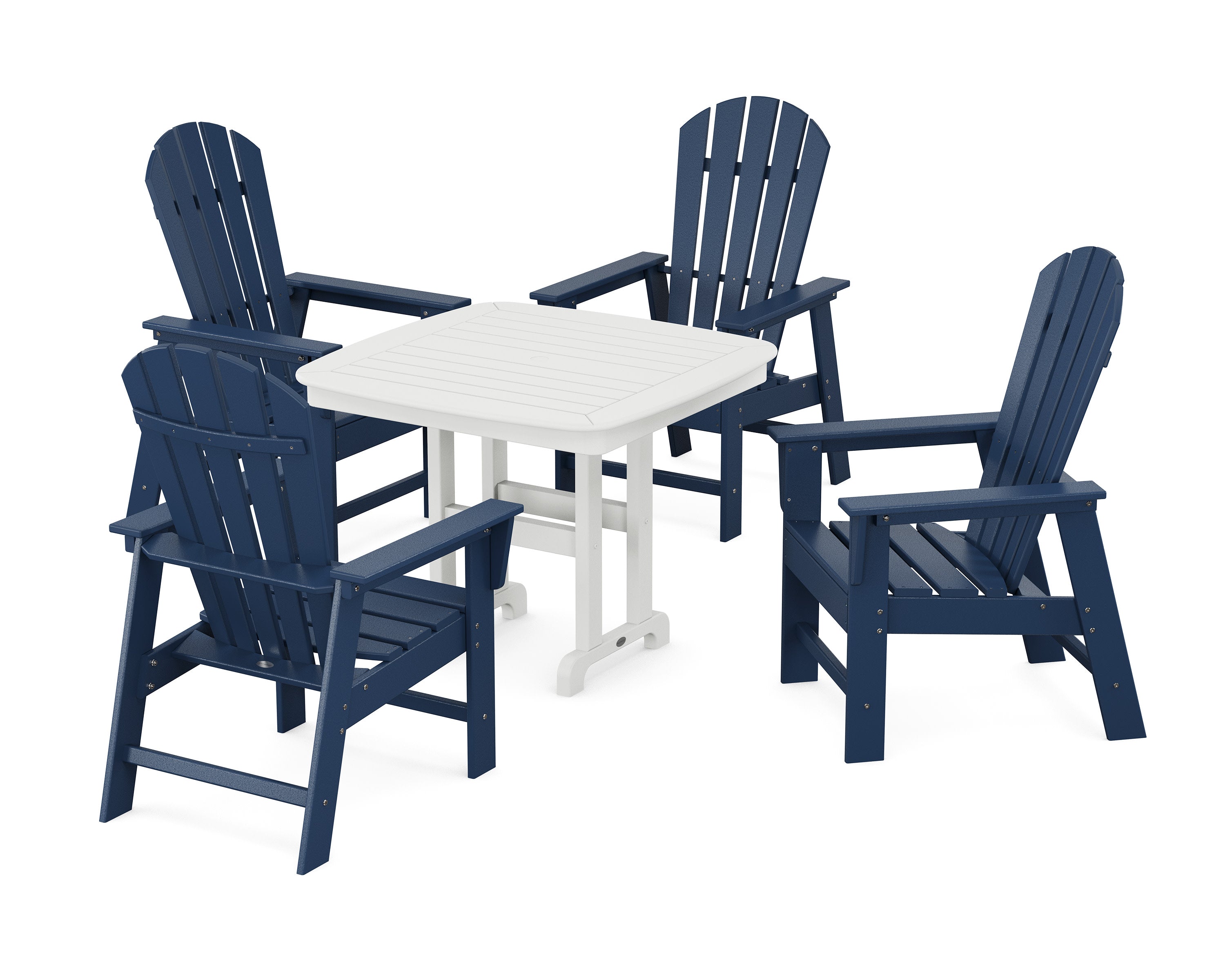 South Beach 5-Piece Dining Set in Navy / White