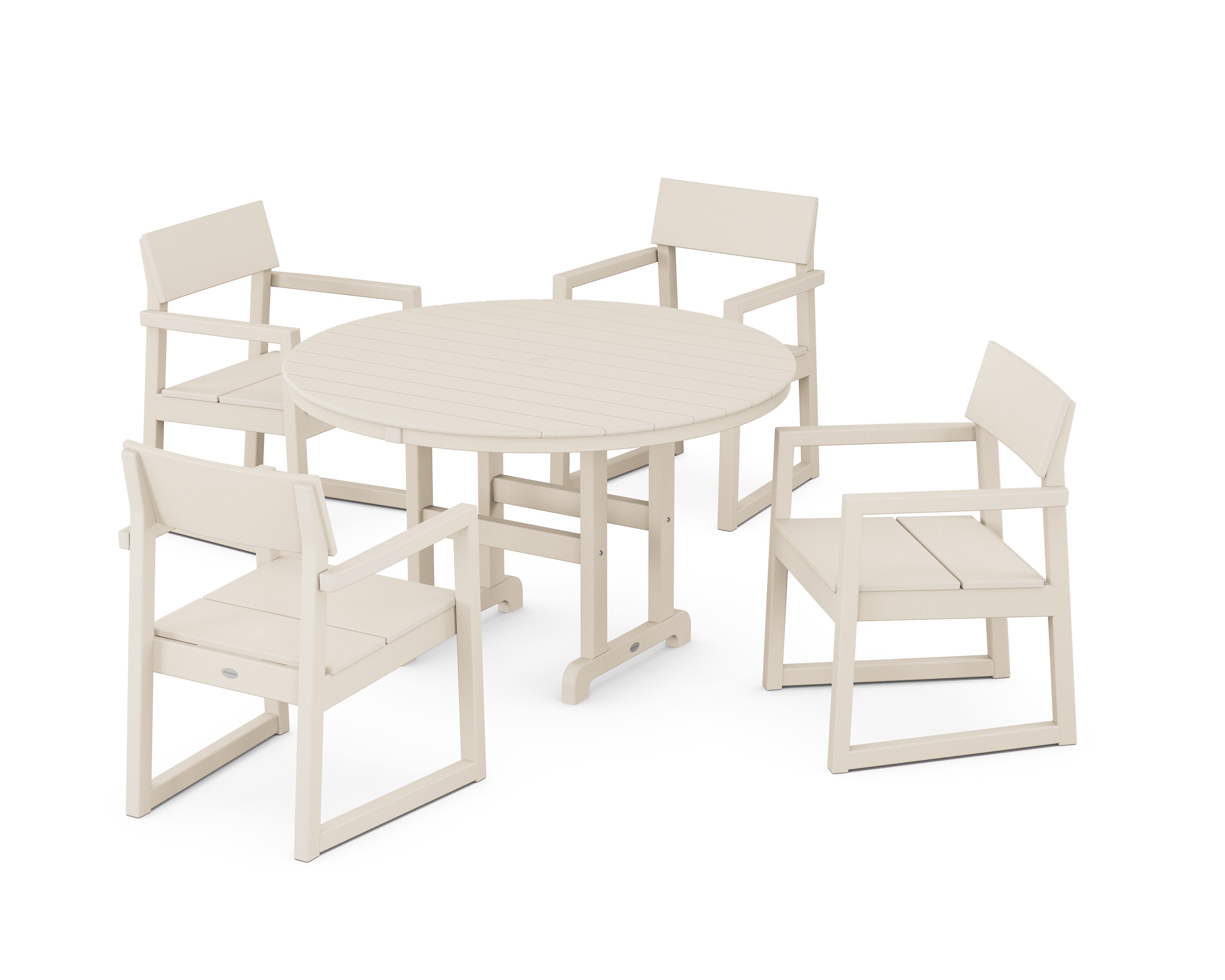 EDGE 5-Piece Round Farmhouse Dining Set in Sand