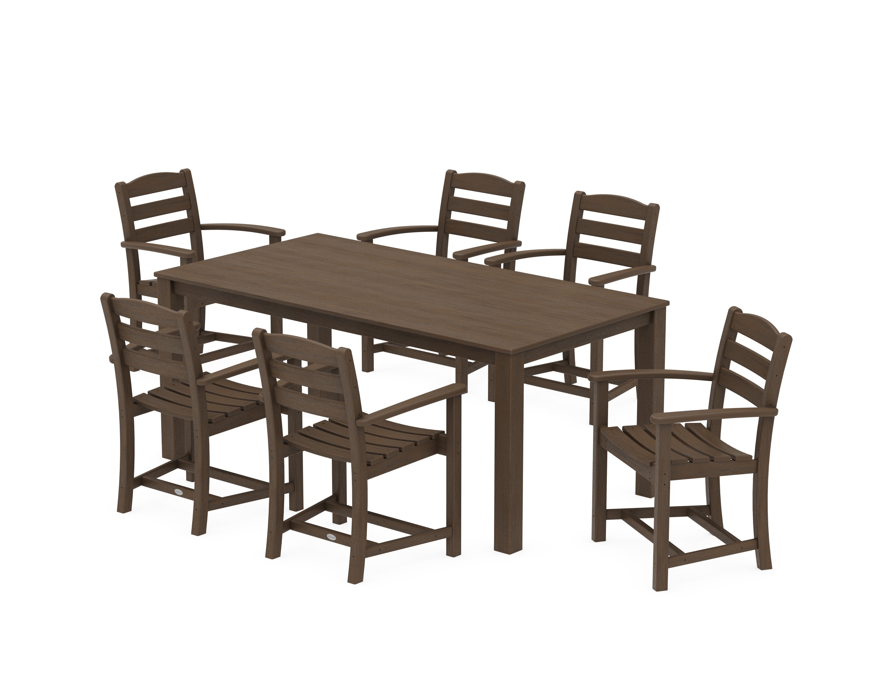 La Casa Cafe' Arm Chair 7-Piece Parsons Dining Set in Kona