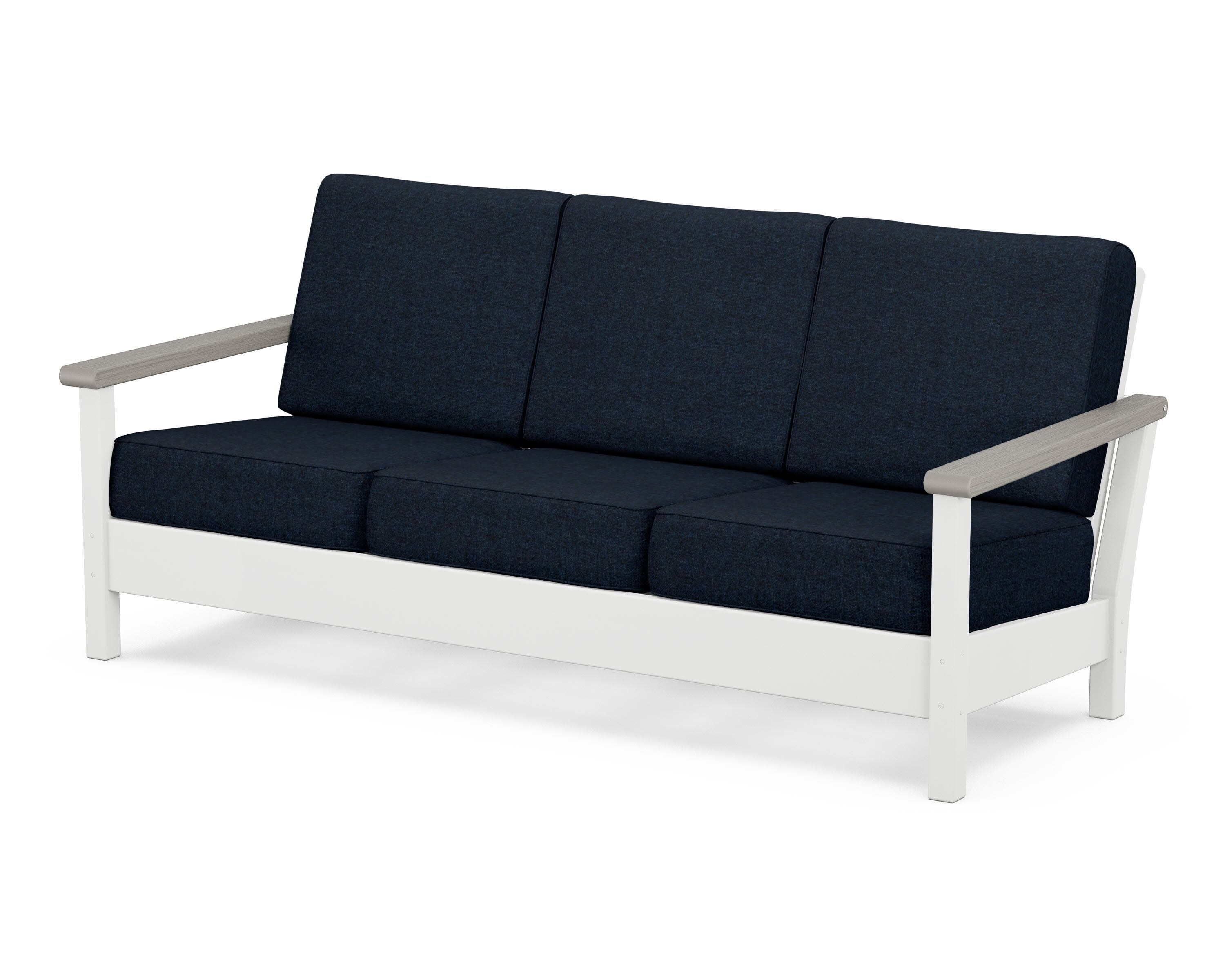Harbour Deep Seating Sofa in White / Driftwood / Marine Indigo