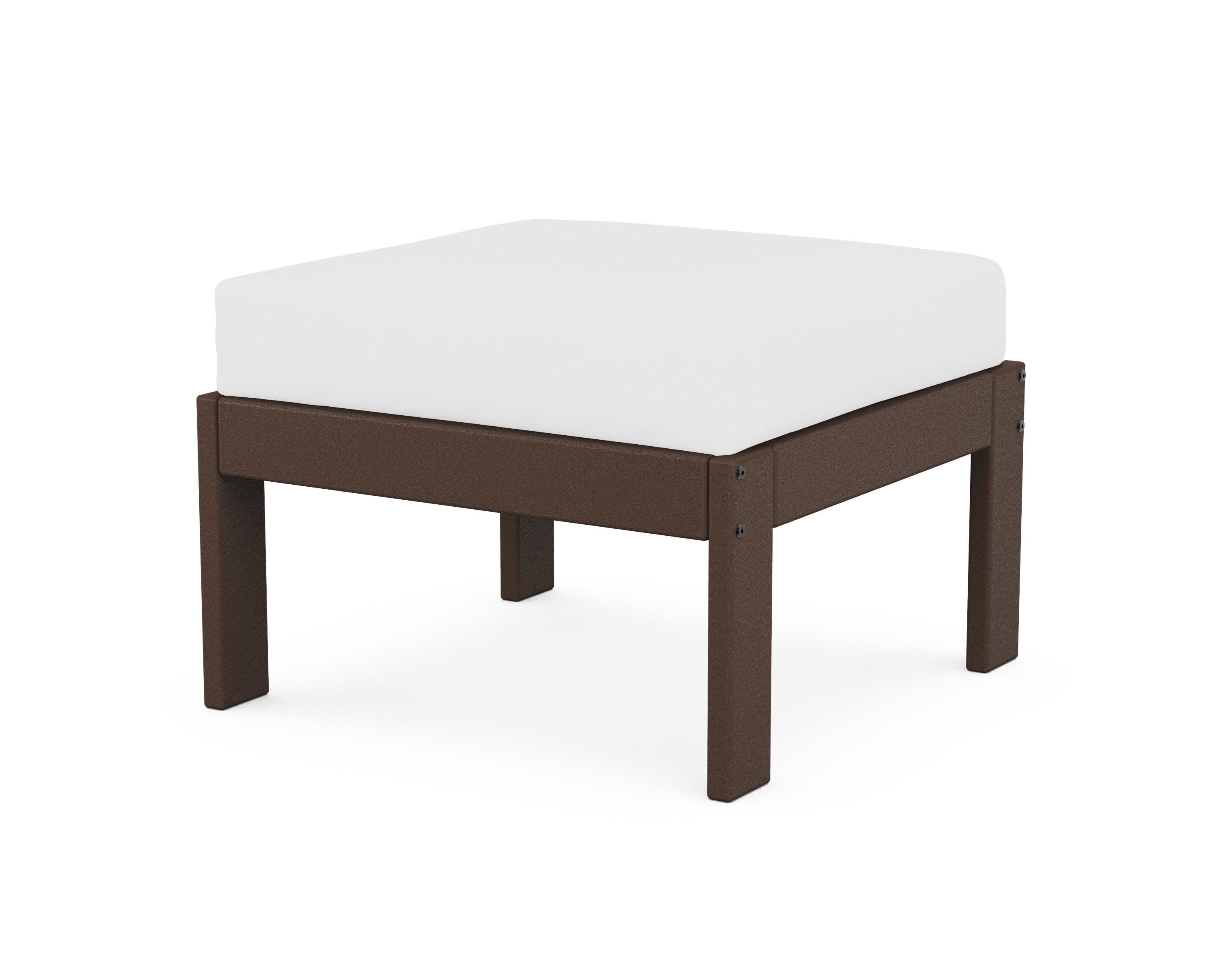 Vineyard Modular Ottoman in Mahogany / Natural