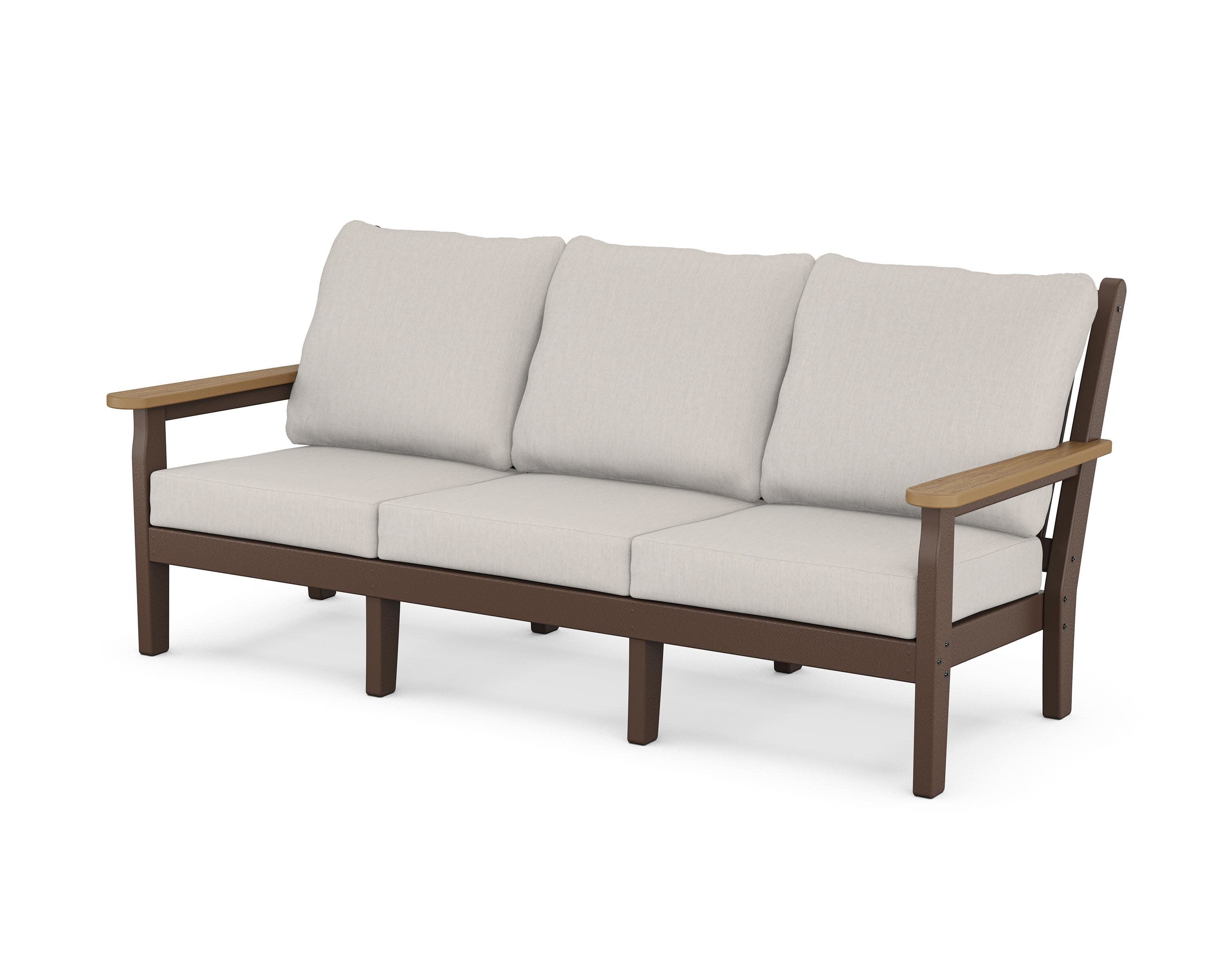 Chippendale Deep Seating Sofa in Mahogany / Natural / Cast Ash