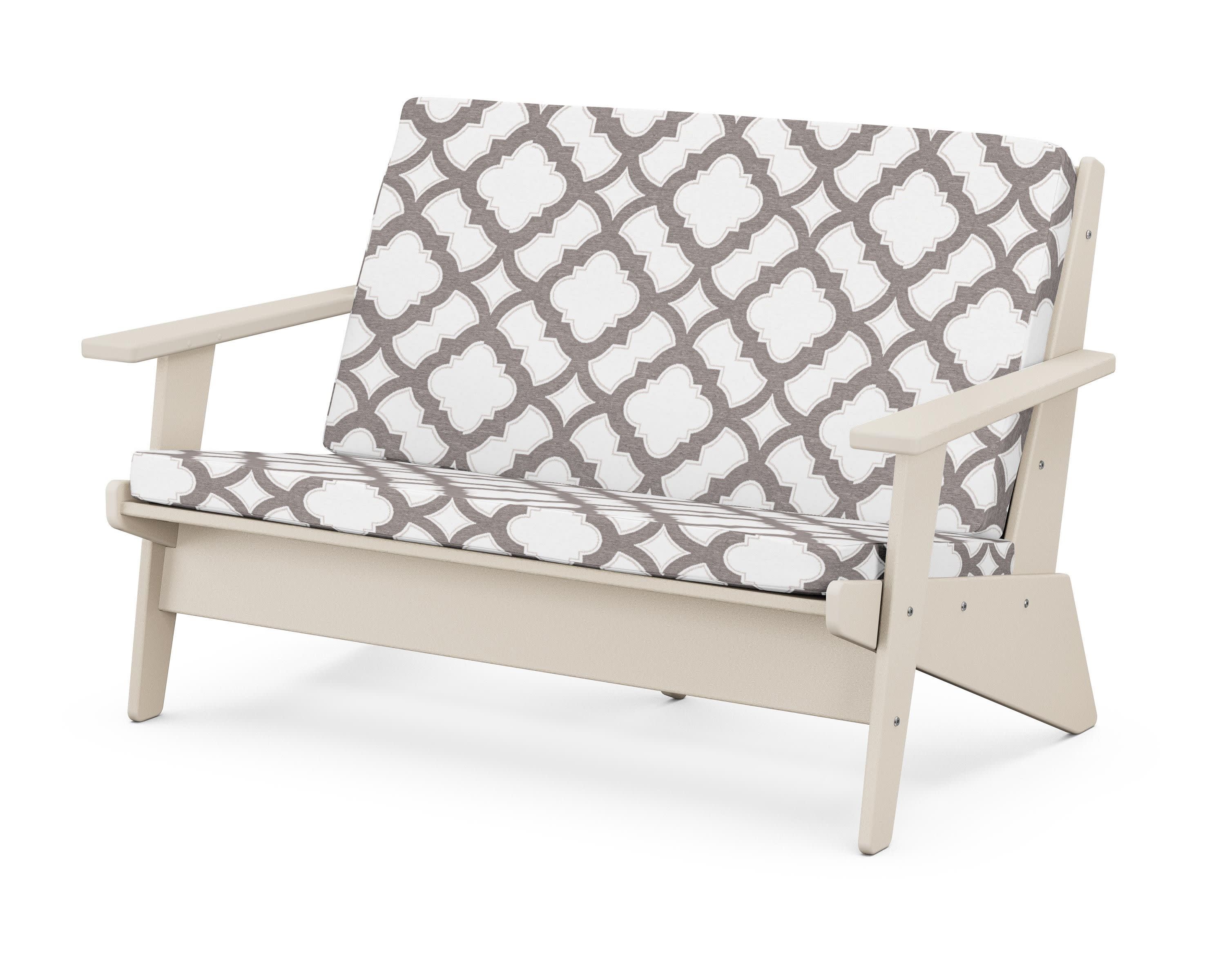 Riviera Modern Lounge Loveseat in Sand / Trellis Grey Mist